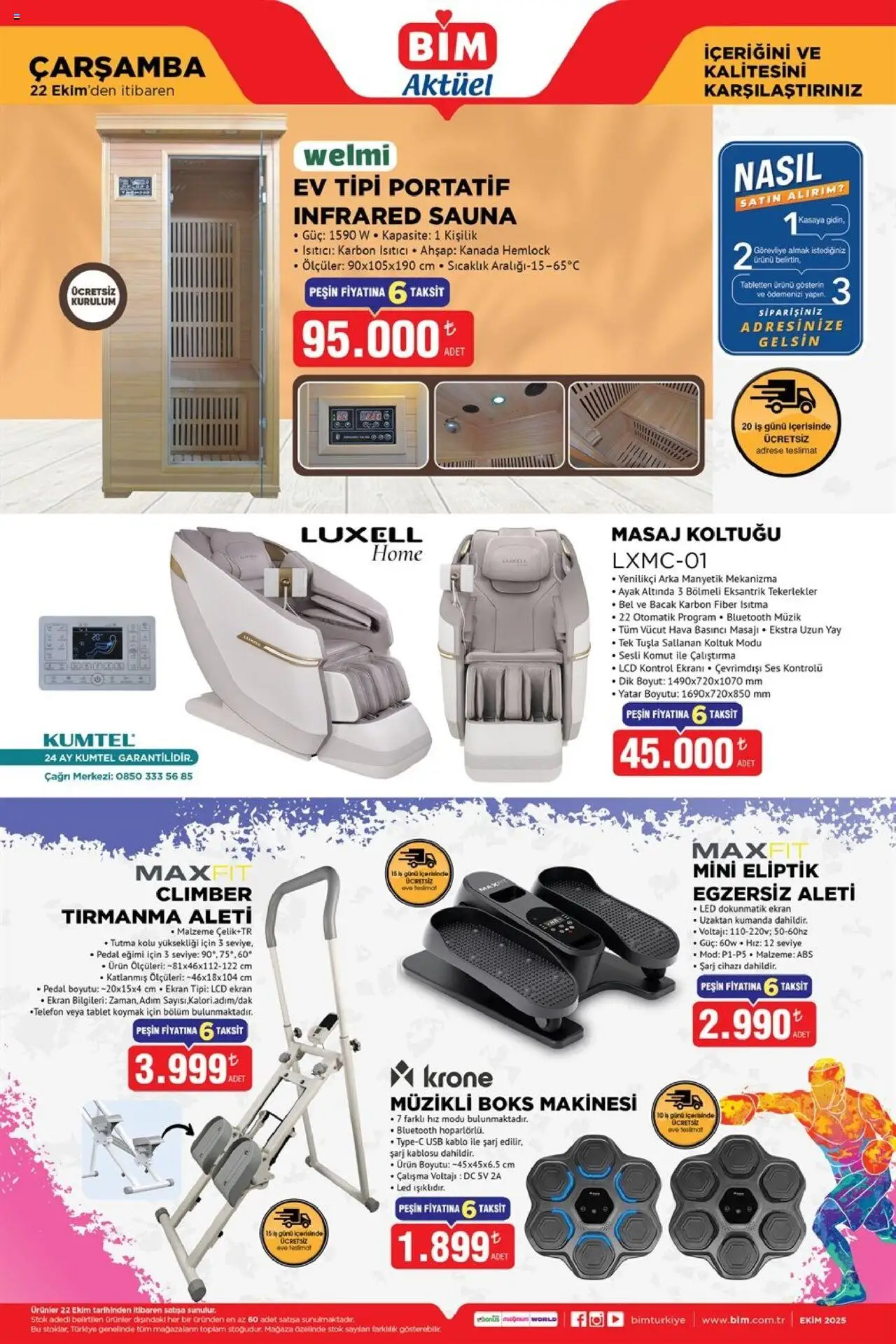 BİM Katalog Çarşamba - 22.10.2025 tarihinden itibaren geçerlidir | Sayfa: 1 | Ürünler: Koltuk, Şarj kablosu, Kablo, USB