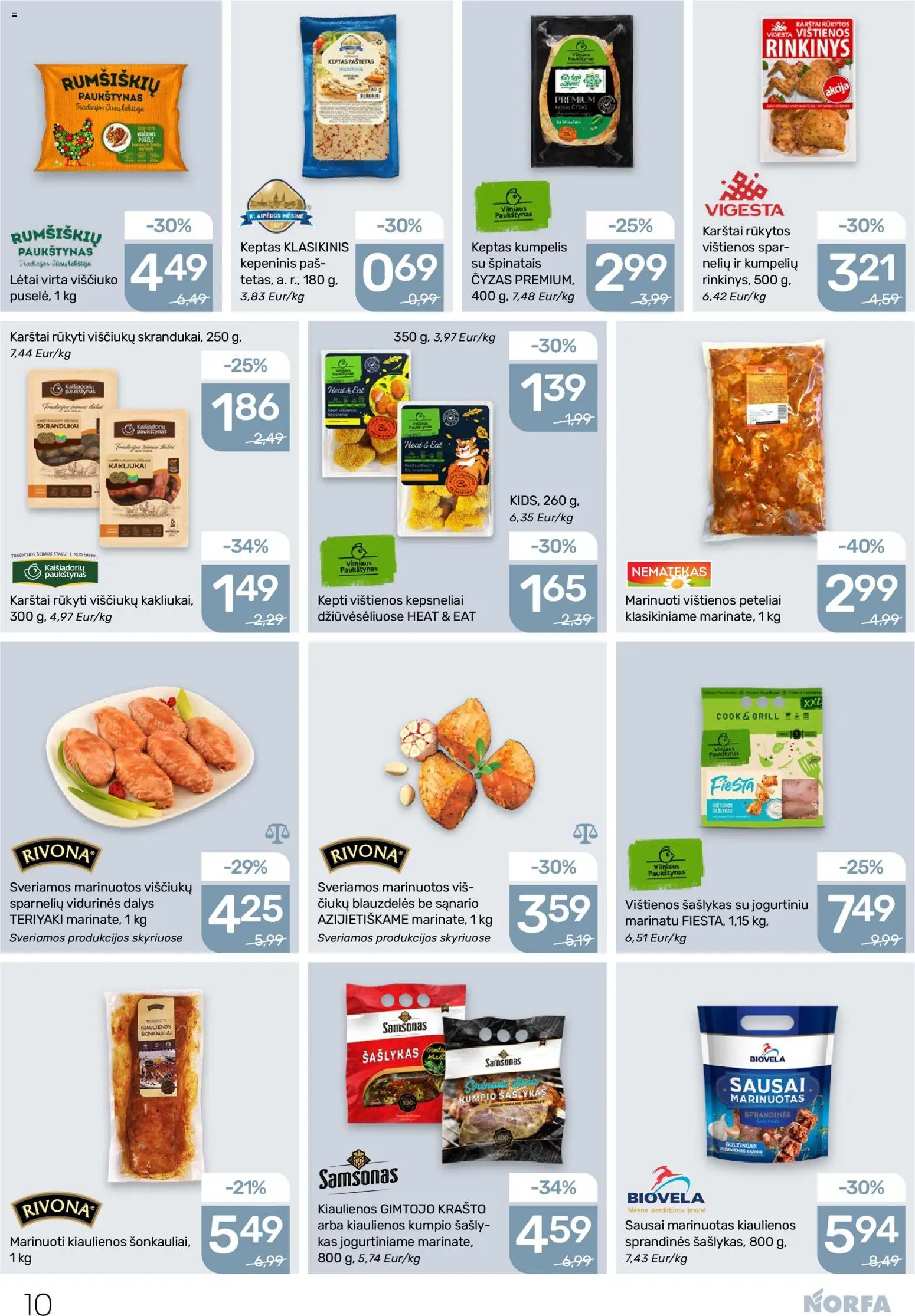 NORFA akcijos nuo 16.04.2026 | Puslapis: 10 | Prekių: Vištienos, Kiaulienos