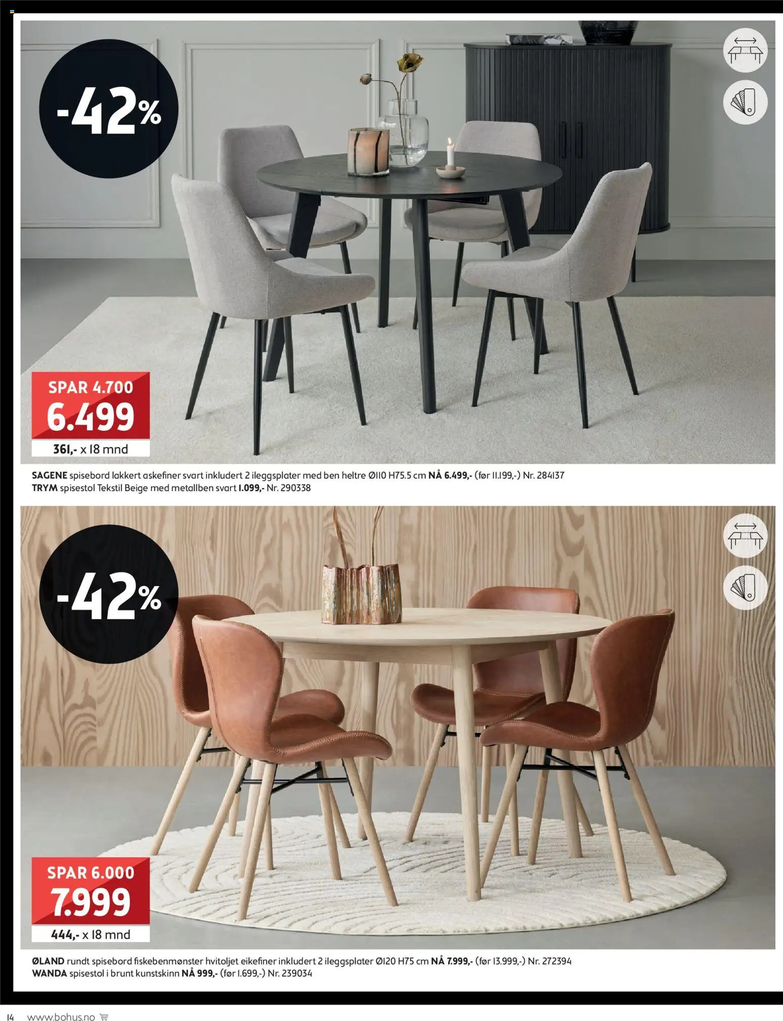 {H1} | Side: 14 | Produkter: Spisebord, Spisestol