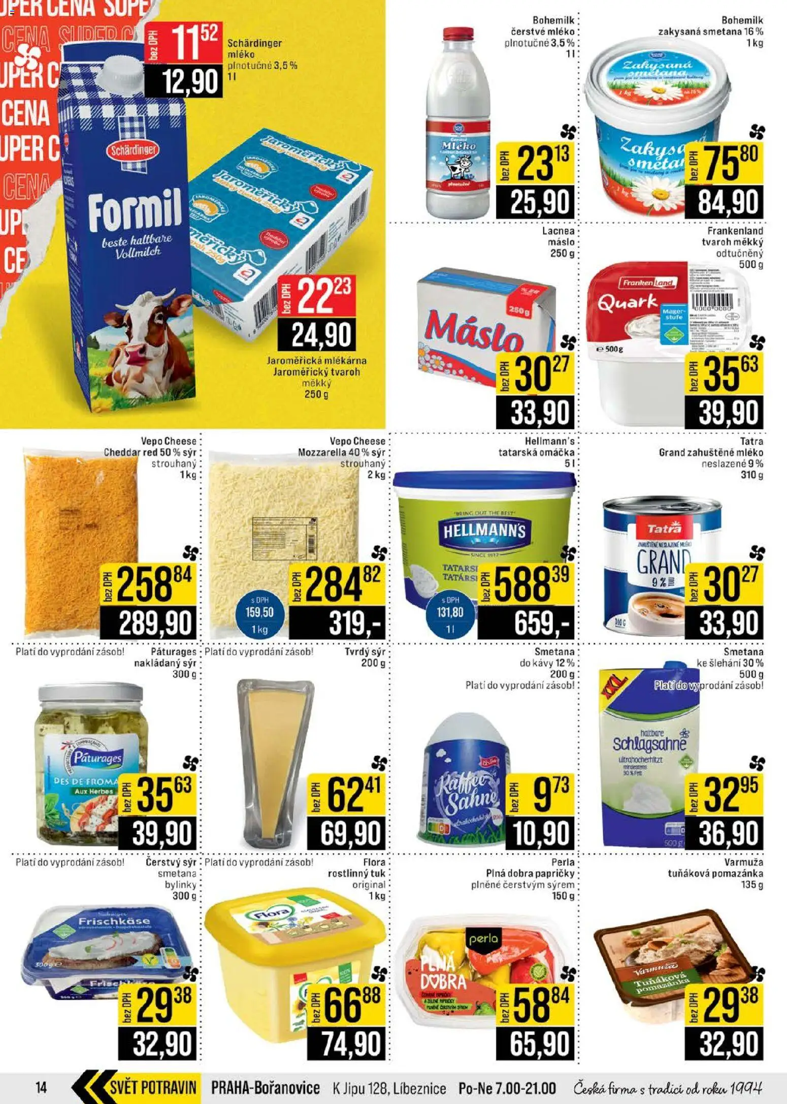 Jip leták - Cash & Carry od 10.12.2025 | Strana: 14 | Produkty: Máslo, Zakysaná smetana, Tvrdý sýr, Čerstvý sýr