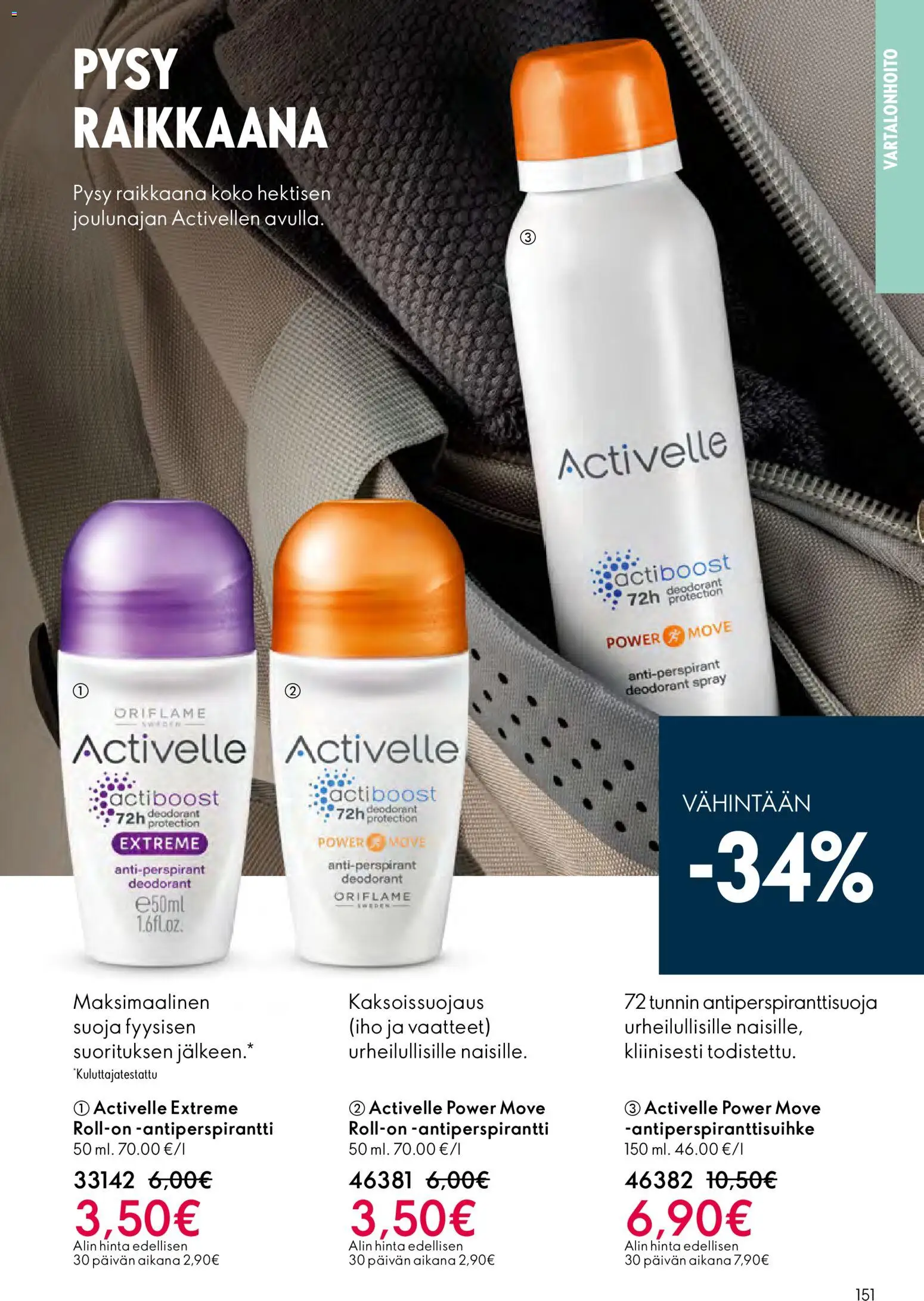 Oriflame - Esite 17 – voimassa 10.12.2025 alkaen | Sivu: 151 | Tuotteet: Antiperspirantti, Vaatteet