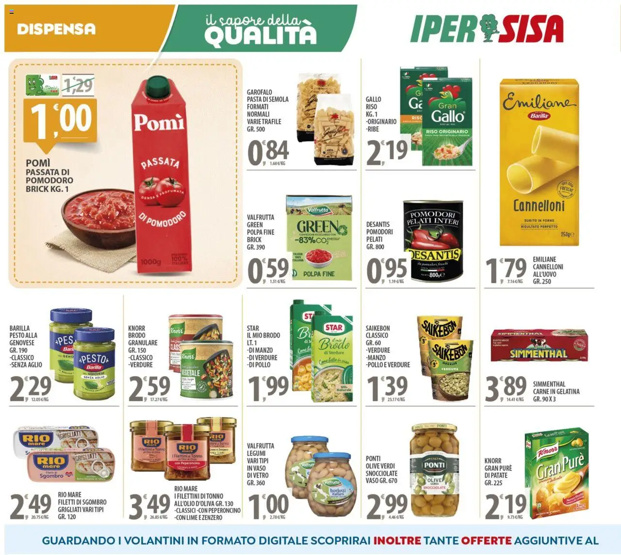 Volantino SISA del 03.10.2025 | Pagina: 10 | Prodotti: Pollo, Pomodoro, Pesto, Vaso