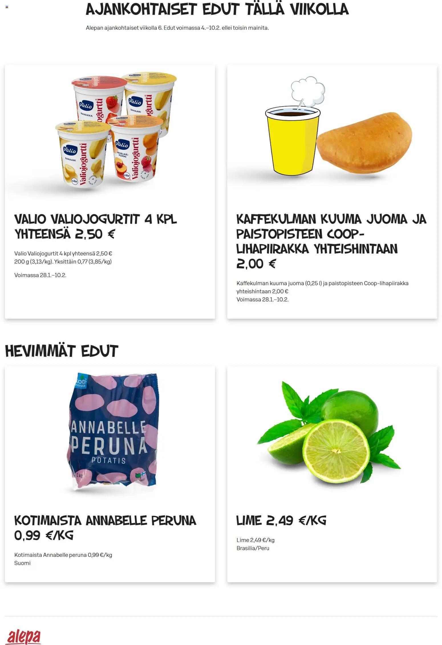Alepa tarjoukset – voimassa 04.02.2026 alkaen | Sivu: 1