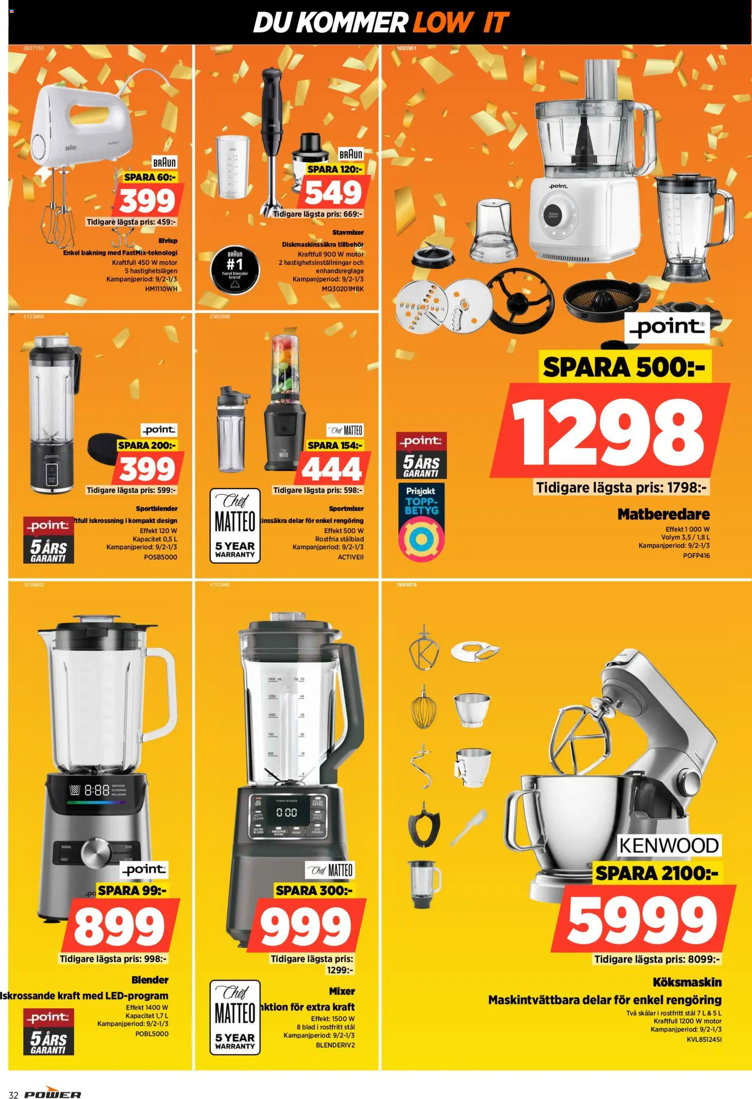 Power reklamblad aktuell från 16.02.2026 | Sida: 32 | Produkter: Topp, Stavmixer, Matberedare, Blender