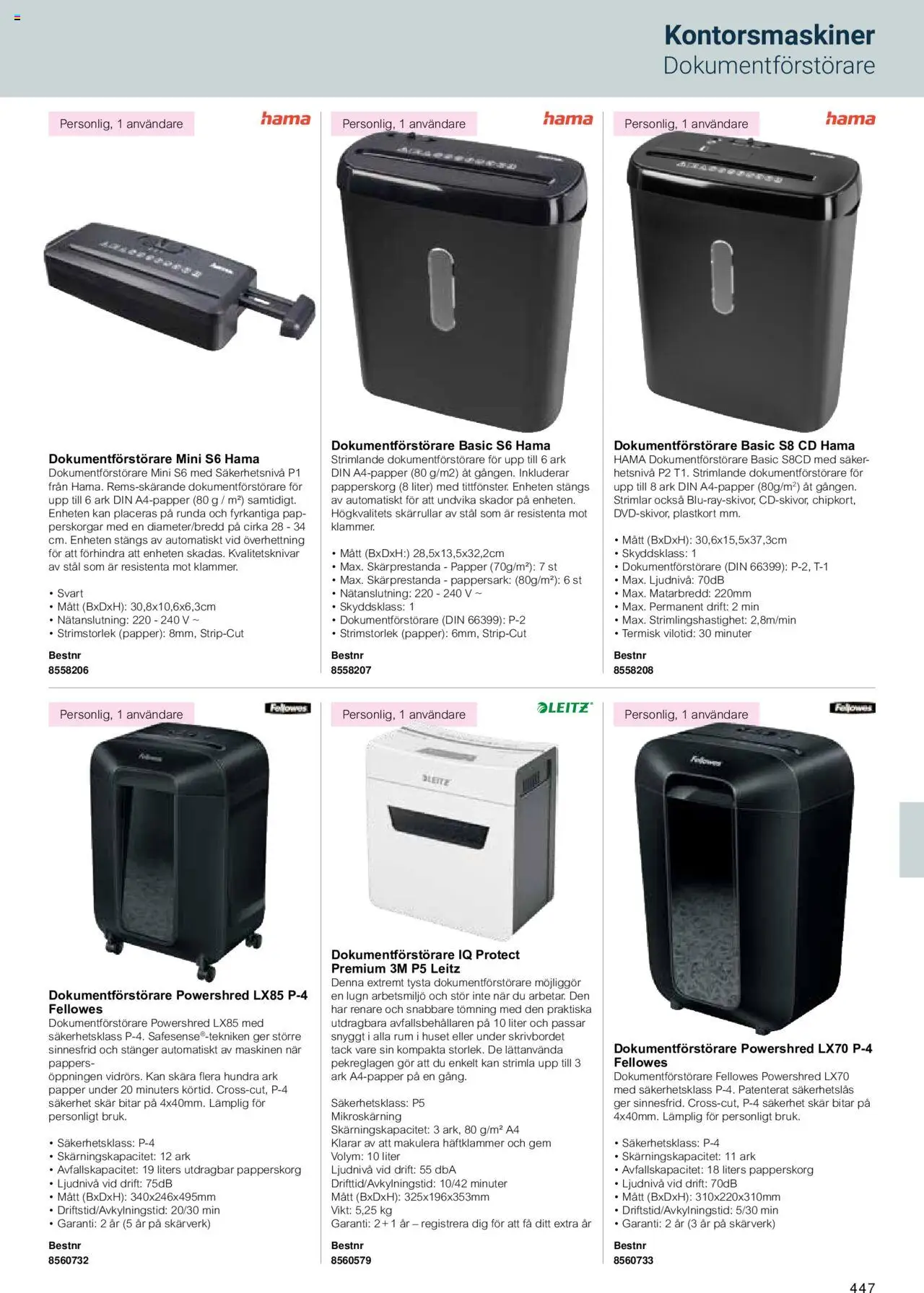 Office Depot reklamblad aktuell från 15.02.2024 | Sida: 449 | Produkter: Gem, Papper, Papperskorg, Dokumentförstörare