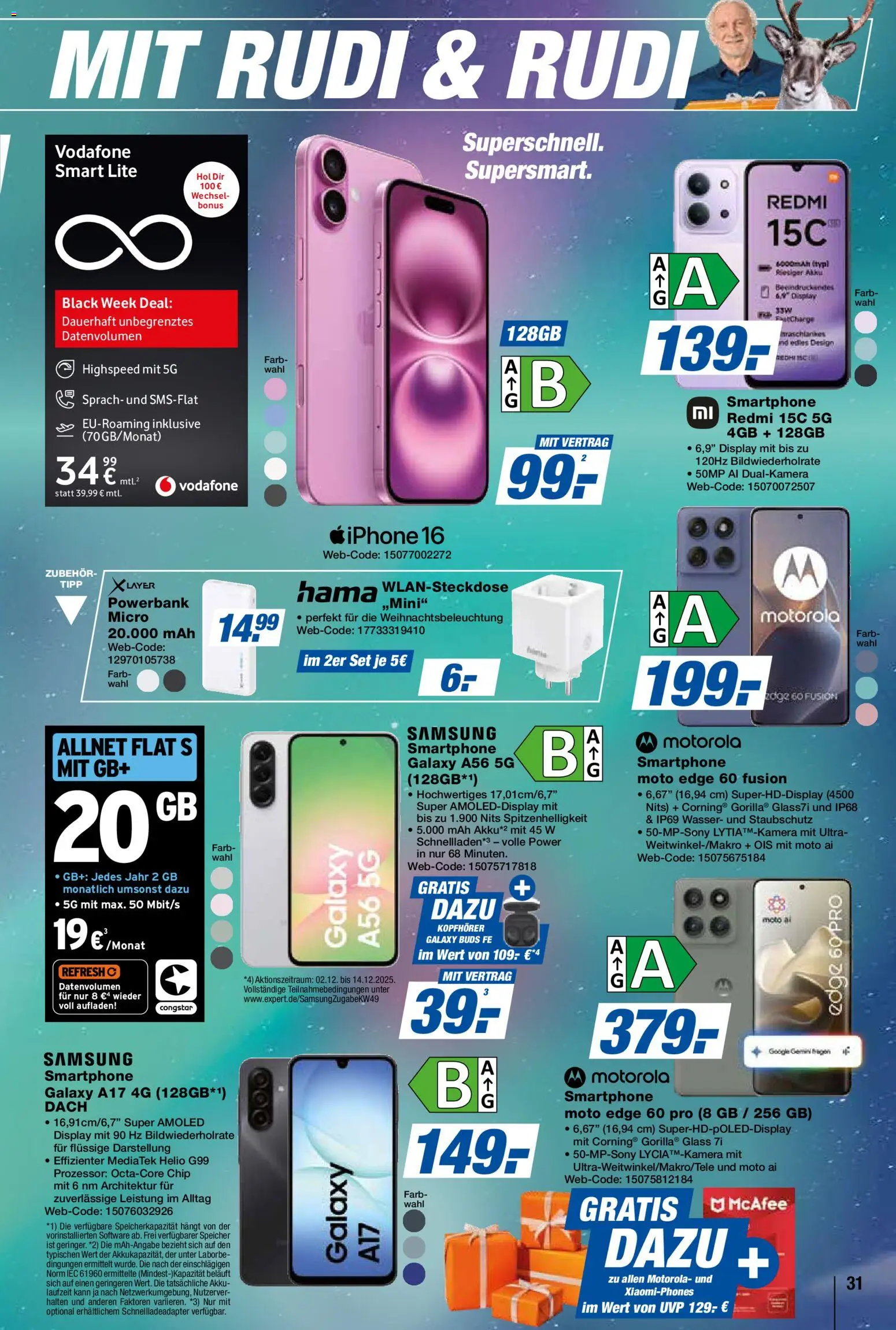 Expert  Aktuelle Beilage – gültig ab 05.12.2025 | Seite: 31 | Produkte: Samsung, Wasser, Powerbank, Kopfhörer