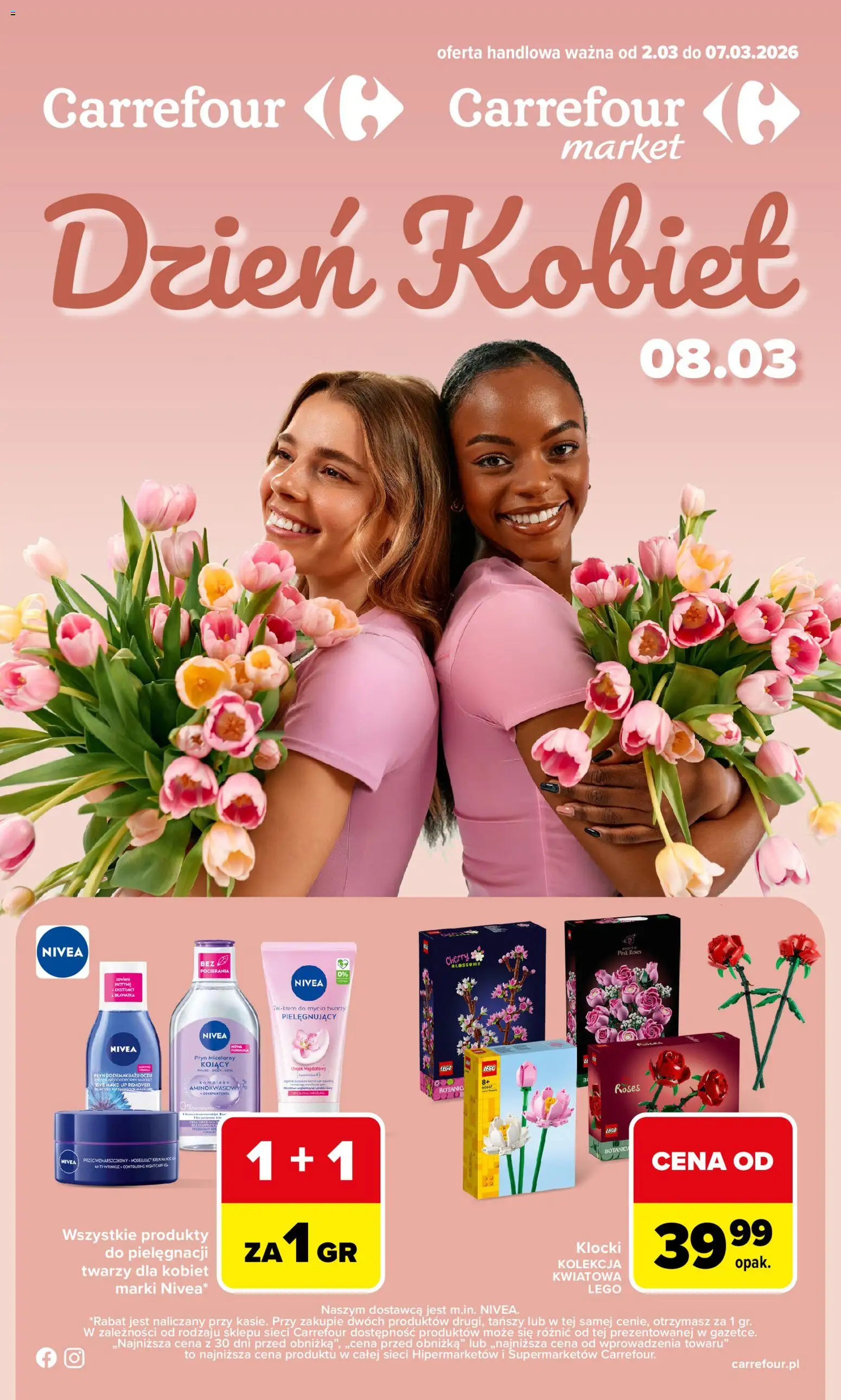 Carrefour gazetka - Dzień Kobiet od 02.03.2026 | Strona: 1 | Produkty: Lego, Krem