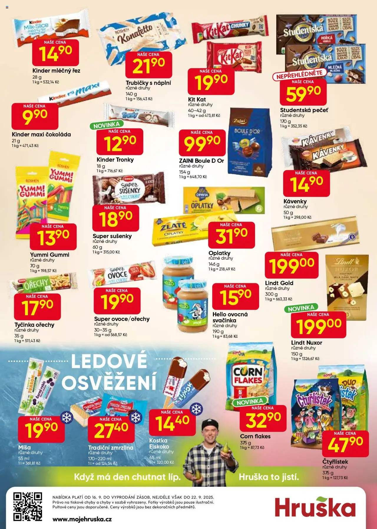 Hruška leták od 16.09.2025 | Strana: 8 | Produkty: Ovoce, Zmrzlina, Studentská pečeť, Kinder