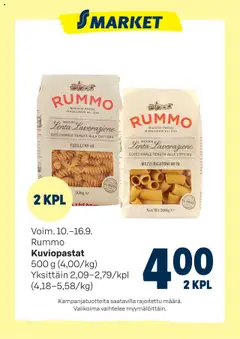 S-market-mainoslehti voimassa 10.09.2025 alkaen