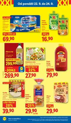 Kubík ovocná kapsička, jablko/broskev/mango, 200 g od 22.09.2025 | Strana: 20 | Produkty: Jíška, Olej, Kečup, Ovocná kapsička