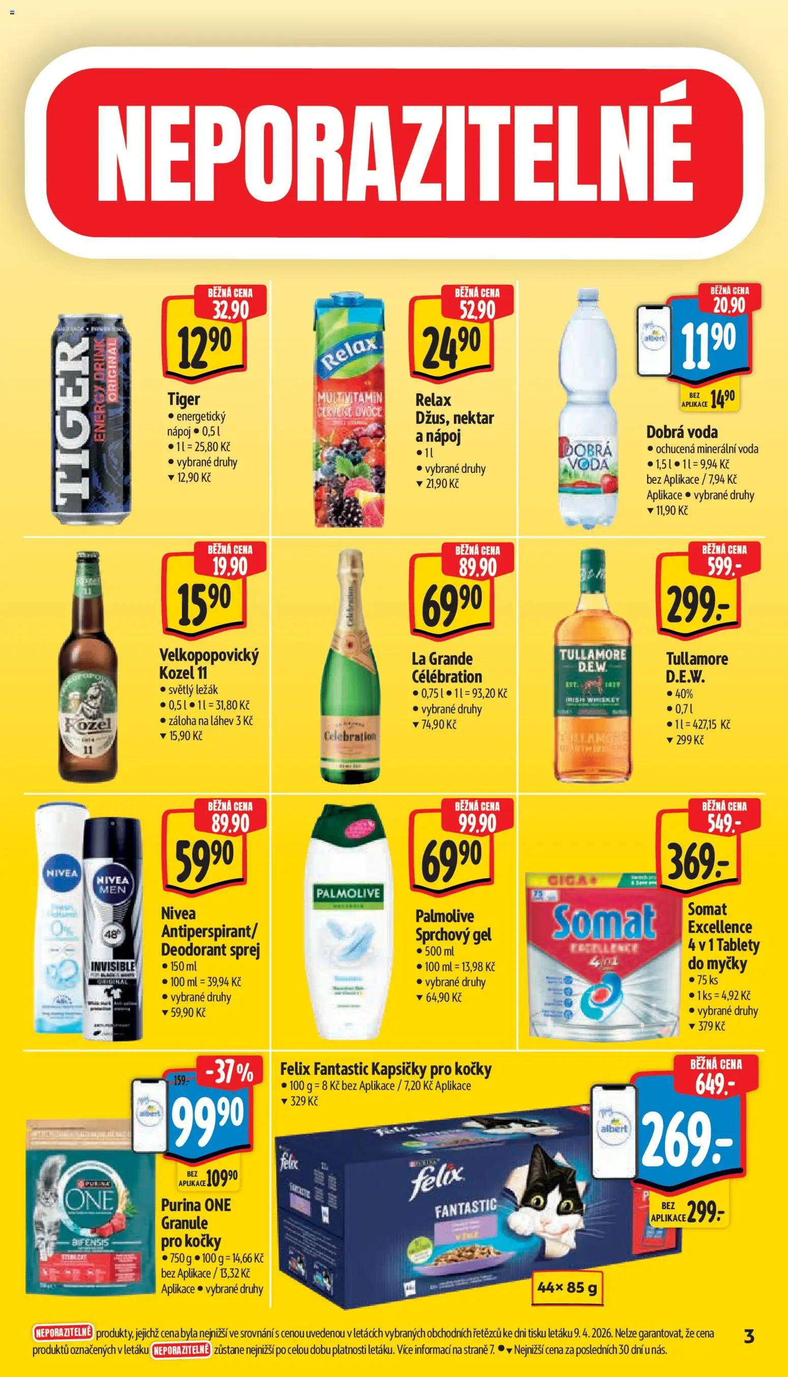 Albert leták - Supermarket od 15.04.2026 | Strana: 7 | Produkty: Nivea, Felix fantastic, Somat, Láhev
