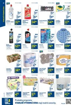 Náhled letáku Makro leták - Stabilně výhodná cena od 19.11.2025 | Strana: 44 | Produkty: Ajax, Toaletní papír, Domestos, Wc
