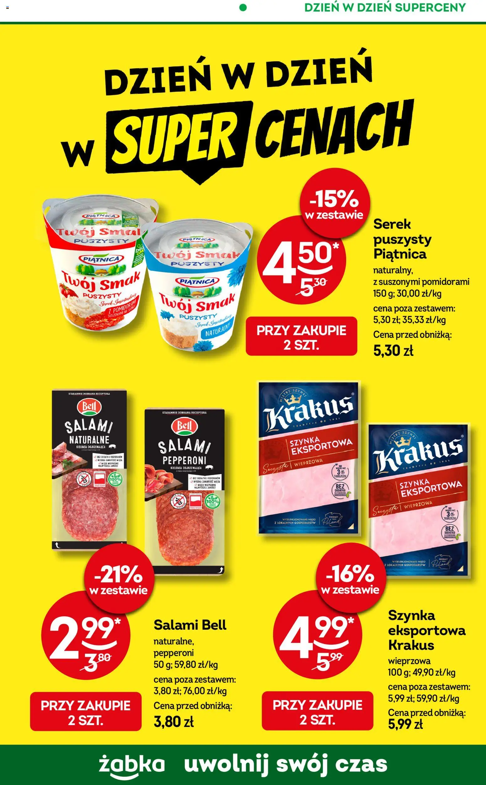 Żabka Gazetka - Codzienne produkty od 05.11.2025 | Strona: 16 | Produkty: Kiełbasa, Kiełbasa dojrzewająca, Bell, Salami
