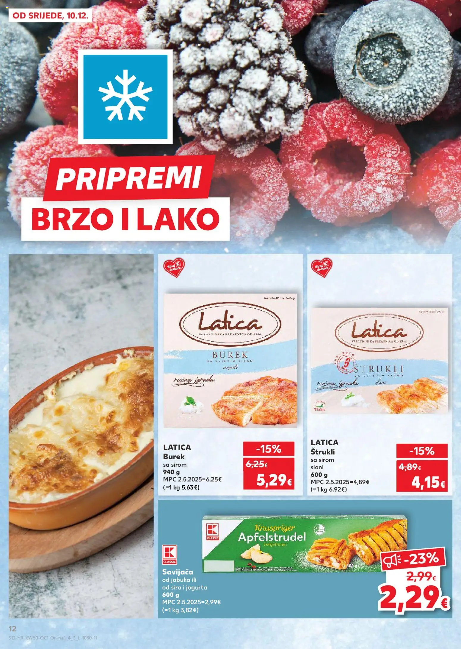 Kaufland katalog | vrijedi od 10.12.2025 | Stranica: 12 | Proizvodi: Burek, Jabuka