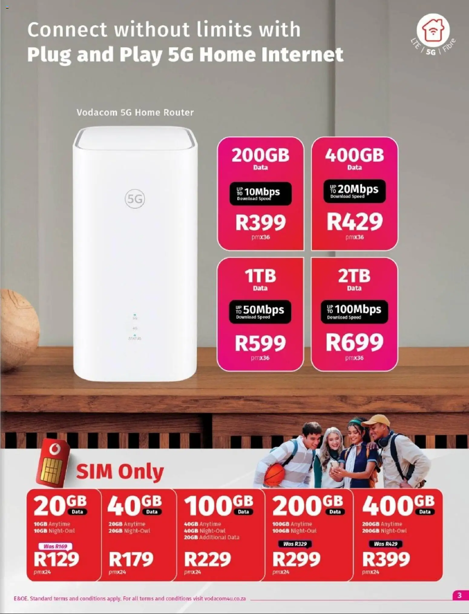New Vodacom catalogue – valid from 02.04.2026 | Page: 3 | Products: Data, Sim, Router