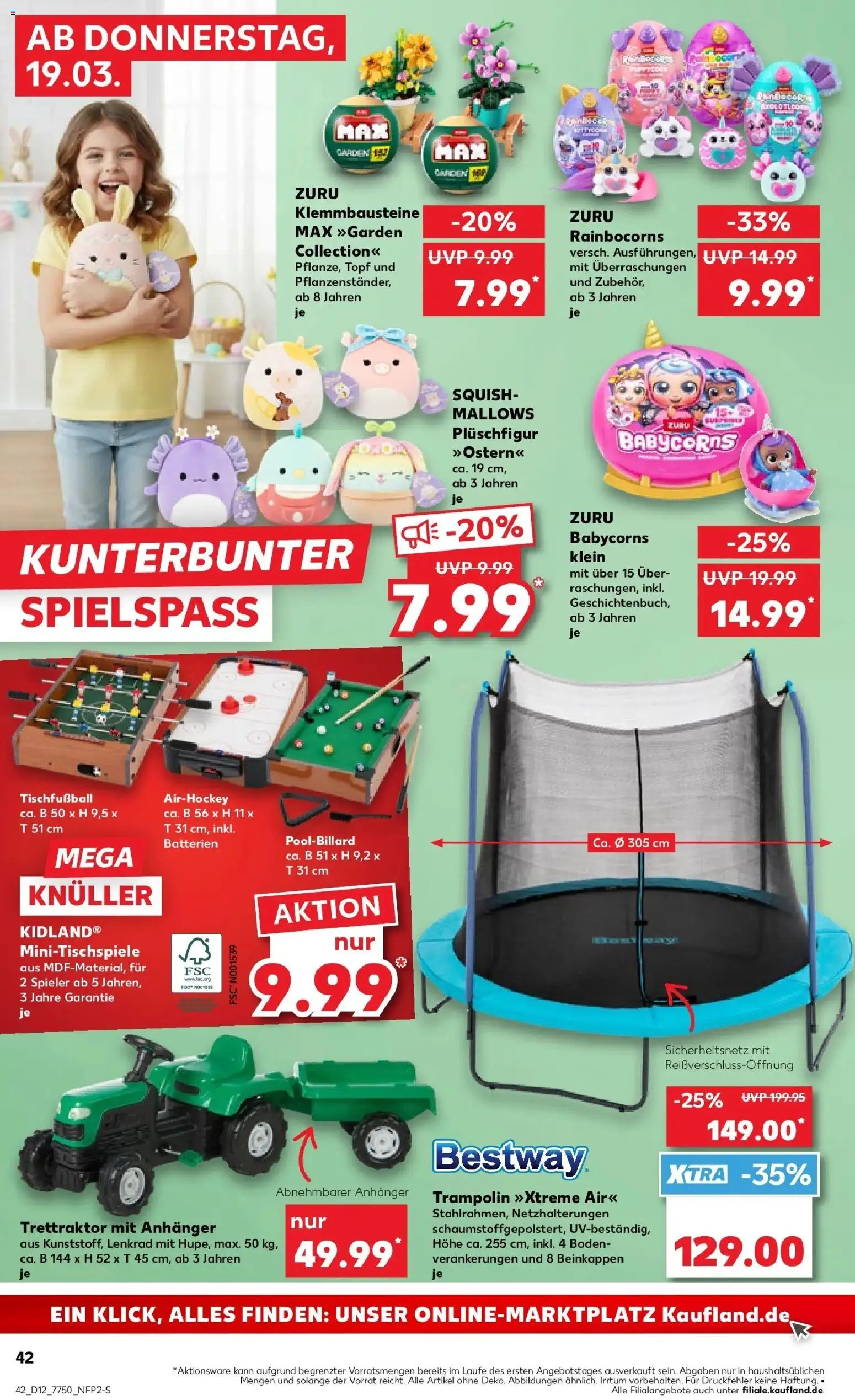 Kaufland Prospekt Dillingen	 – gültig ab 19.03.2026 | Seite: 42 | Produkte: Batterien, Trampoline
