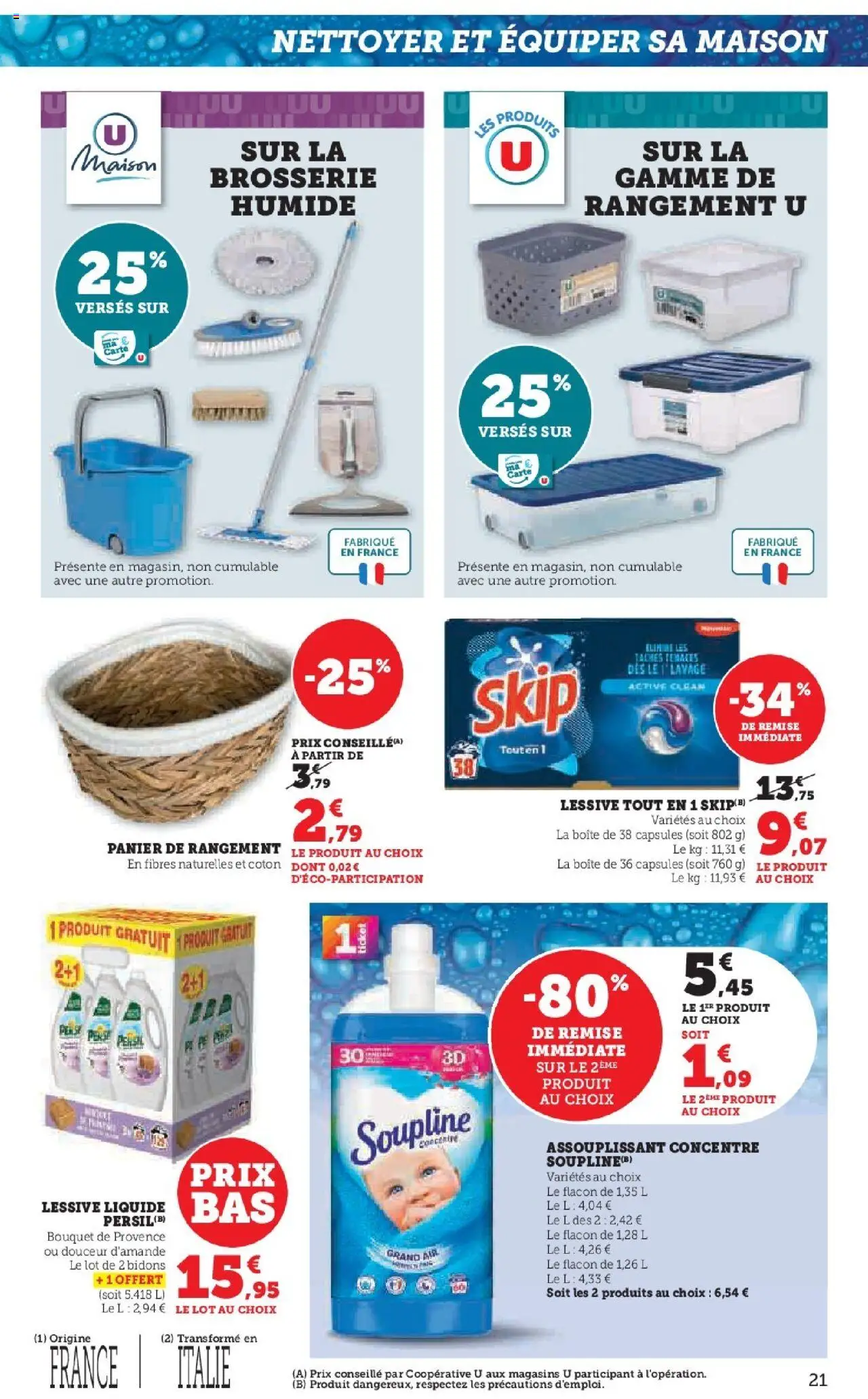  | Page: 21 | Produits: Coton, Soupline, Panier, Lessive