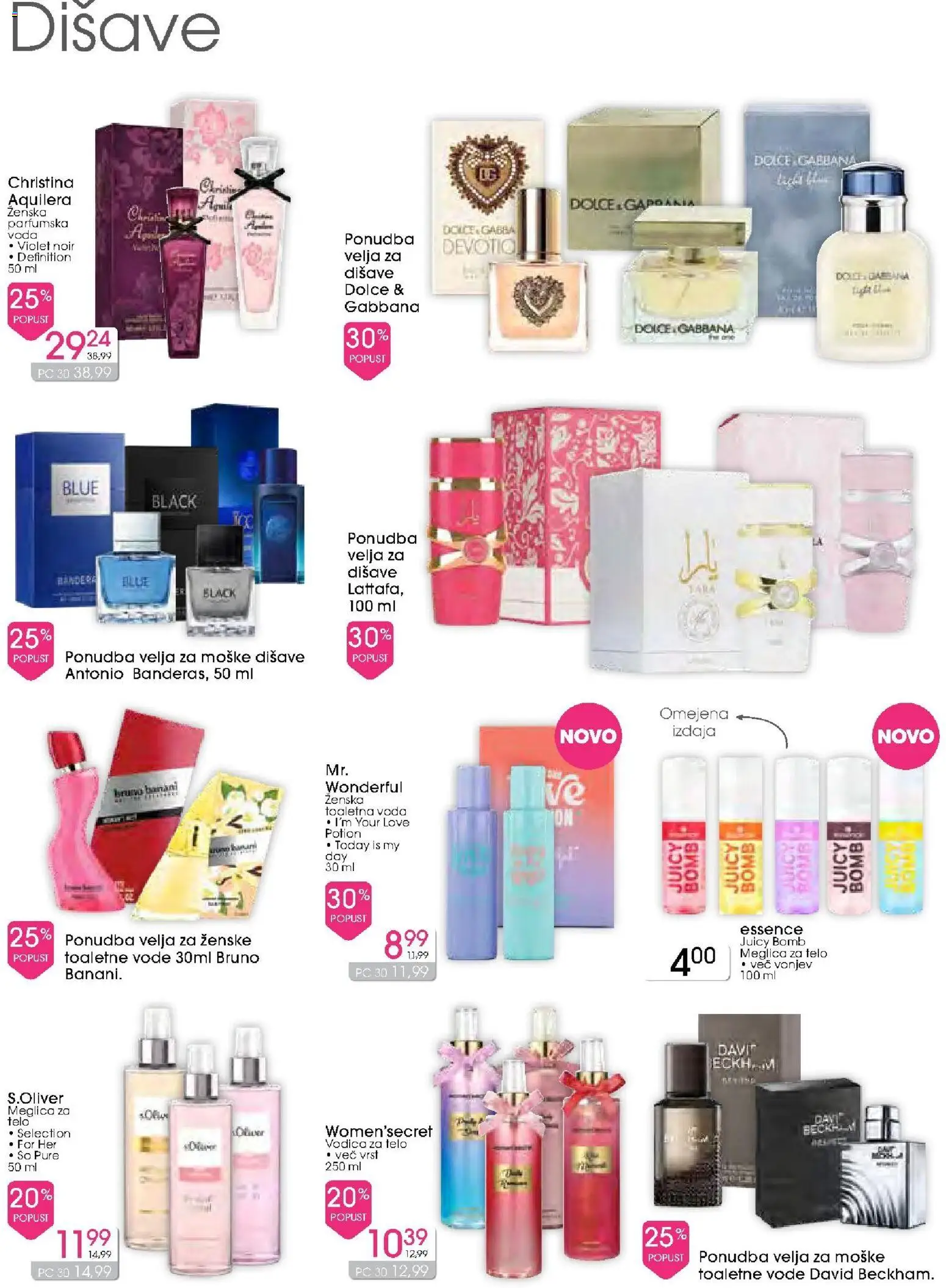 Novi Tuš drogerija katalog ponudbe – veljaven od 14.01.2026 | Stran: 3 | Izdelki: Voda, Toaletna voda, Parfumska voda