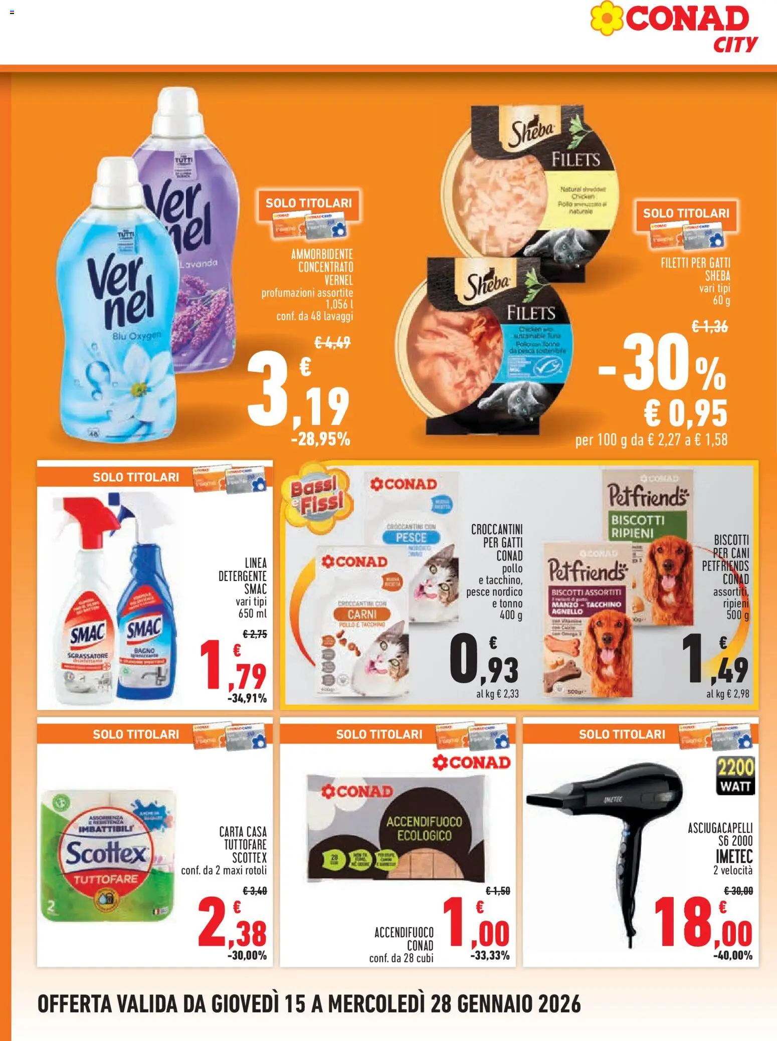 Volantino Conad del 15.01.2026 | Pagina: 18 | Prodotti: Sgrassatore, Tacchino, Pesca, Tonno