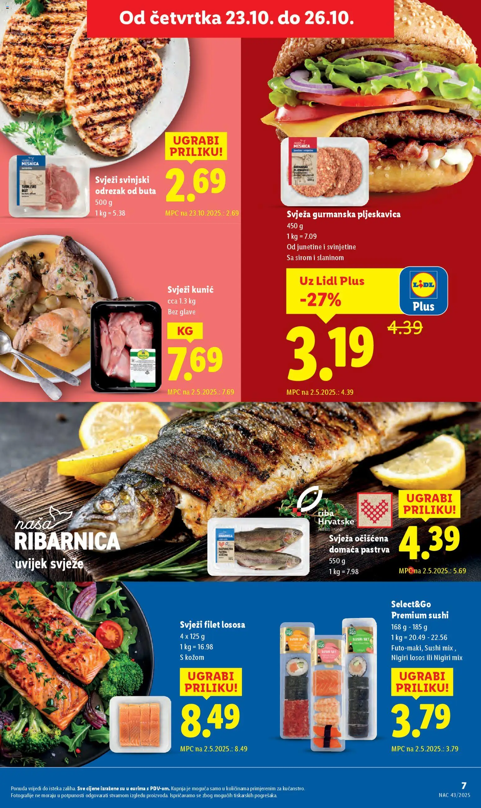 Lidl katalog | vrijedi od 23.10.2025 | Stranica: 7 | Proizvodi: Pastrva, Sushi, Losos