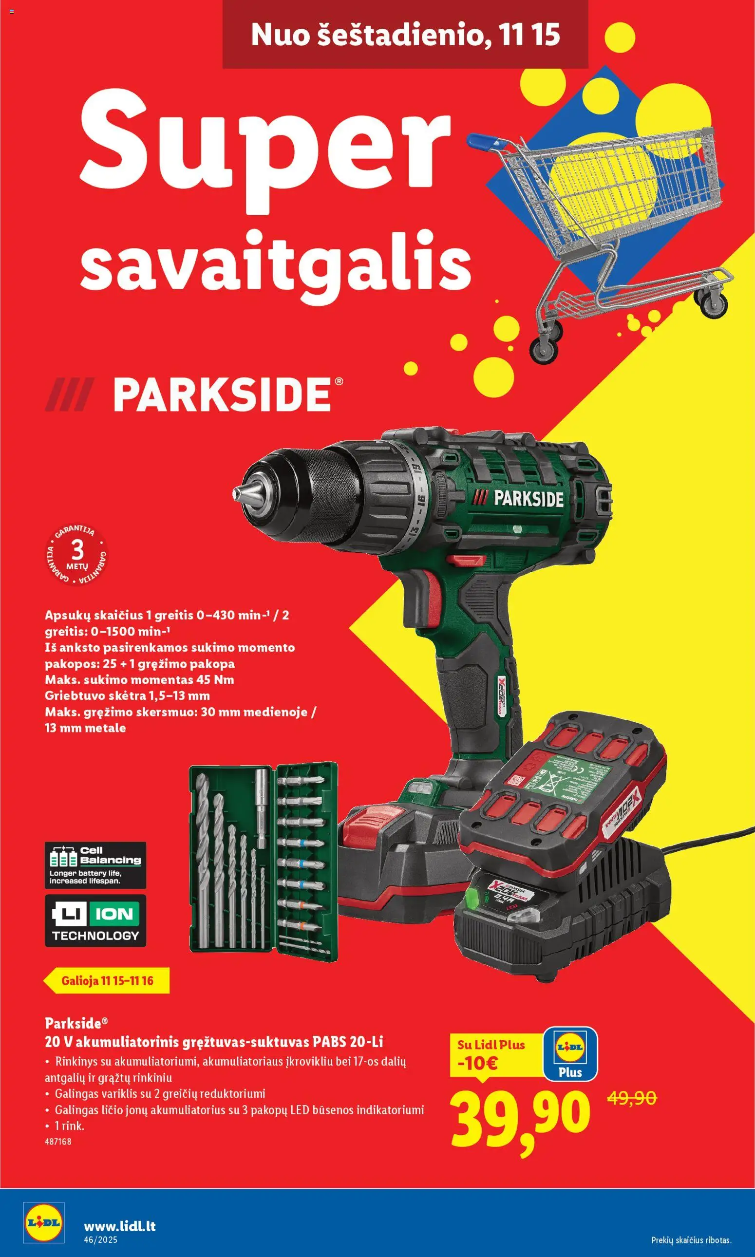 LIDL akcijos nuo 10.11.2025 | Puslapis: 40 | Prekių: Akumuliatorius