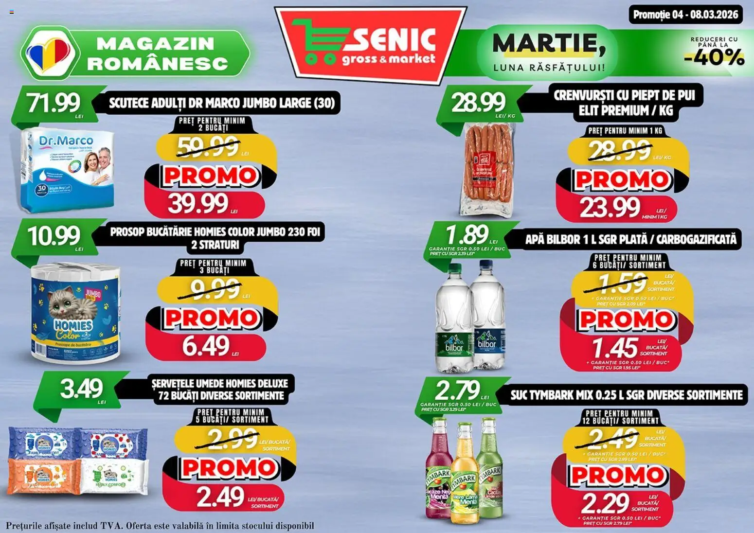 Noul catalog Senic – valabil de la 02.03.2026 | Pagină: 5 | Produse: Saci menajeri, Ciocolată, Cornulețe, Cârnați