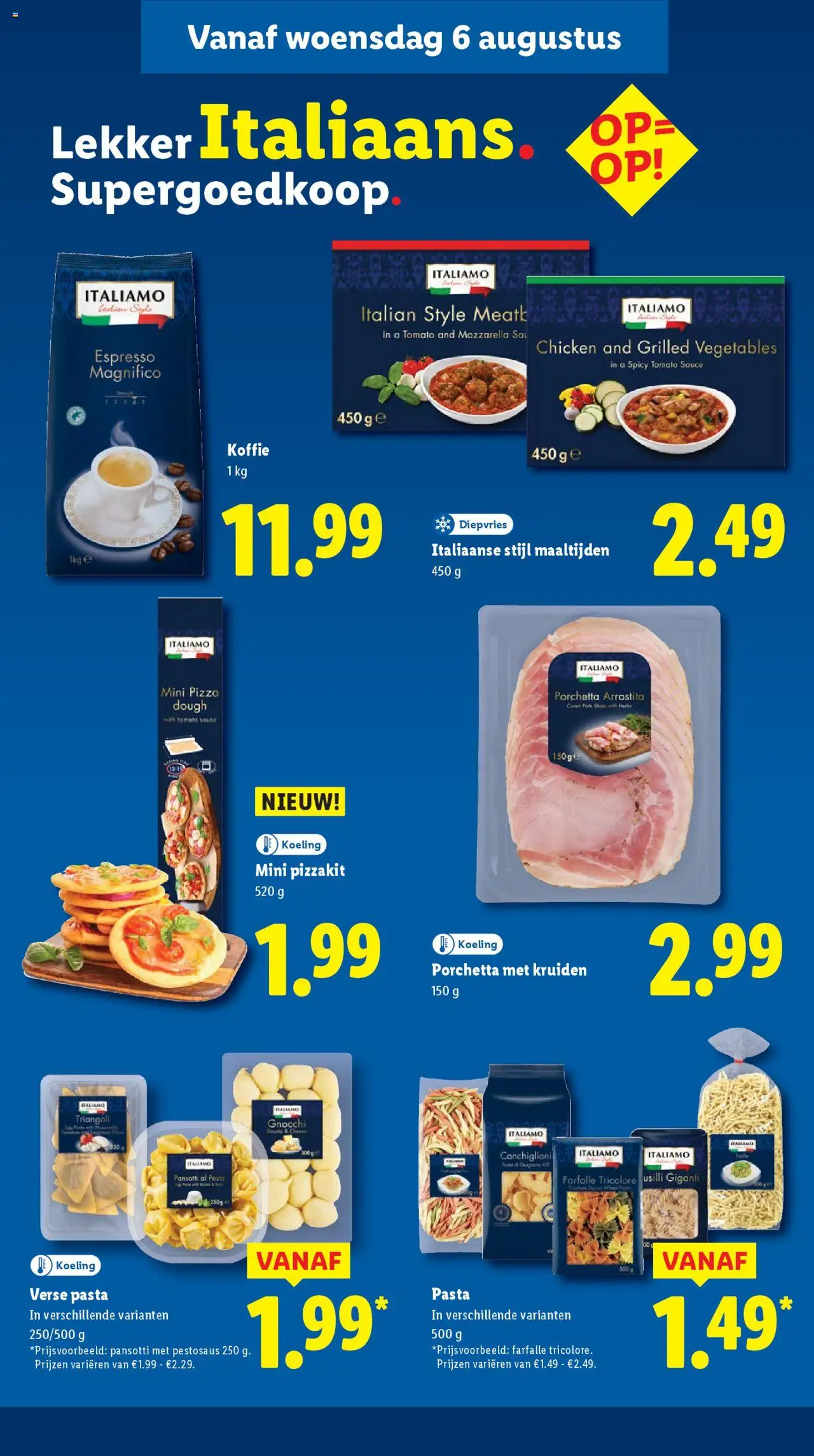  | Pagina: 21 | Producten: Koffie, Pizza, Pasta, Ricotta