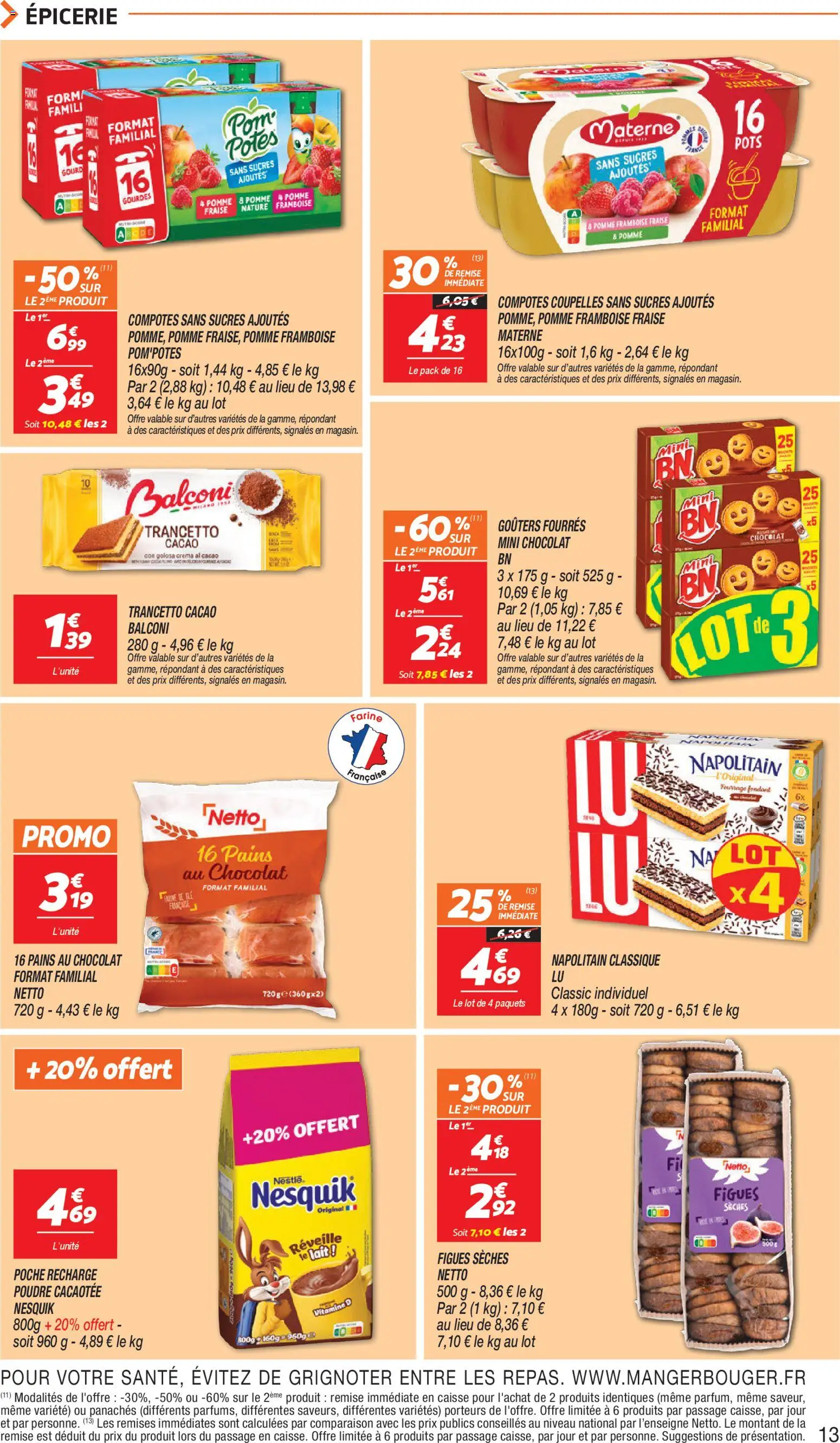 {H1} | Page: 13 | Produits: Fraise, Pomme, Pom'potes, Poudre