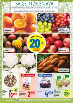 E.leclerc katalog akcije – veljaven od 21.01.2026 | Stran: 14 | Izdelki: Grozdje, Krompir, Sadje, Mango