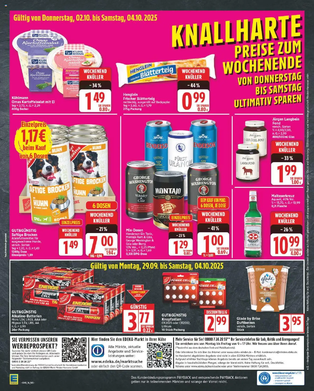 Edeka Prospekt 	 – gültig ab 29.09.2025 | Seite: 16 | Produkte: Rum, Batterie, Gurken, Salat