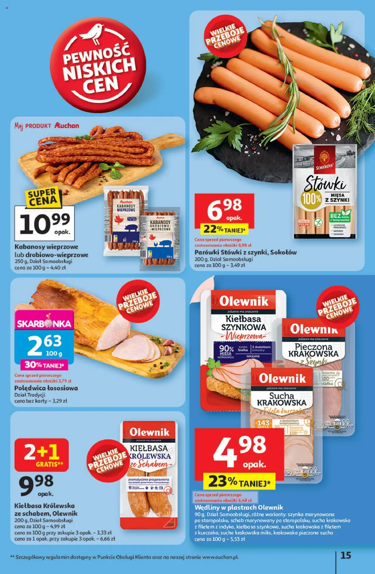 Auchan Gazetka - Jak Pragnę Lata Hipermarket od 20.06.2025 | Strona: 17 | Produkty: Kiełbasa, Schab, Szynka, Wędliny