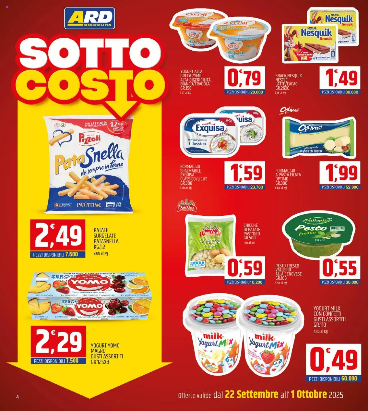 Volantino ARD Discount del 22.09.2025 | Pagina: 4 | Prodotti: Fragole, Pasta, Agrumi, Ananas