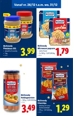 McEnnedy Microwave popcorn, zoet of zout, 3 x 100 g - Voorbeeld van een folder van Lidl, geldig van 22.12.2025 | Pagina: 67