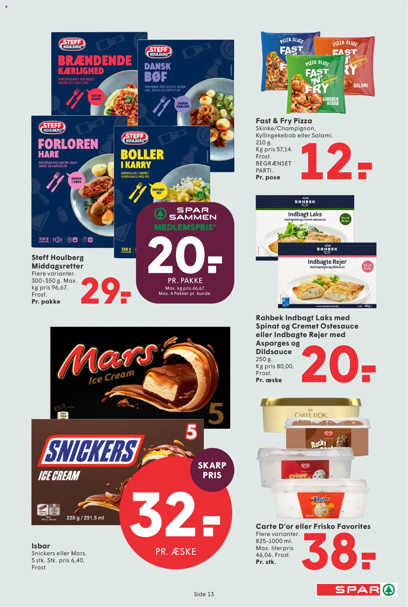 Spar tilbudsavis – gyldig fra 10.04.2026 | Side: 13 | Produkter: Karry, Kartofler, Kebab, Rejer