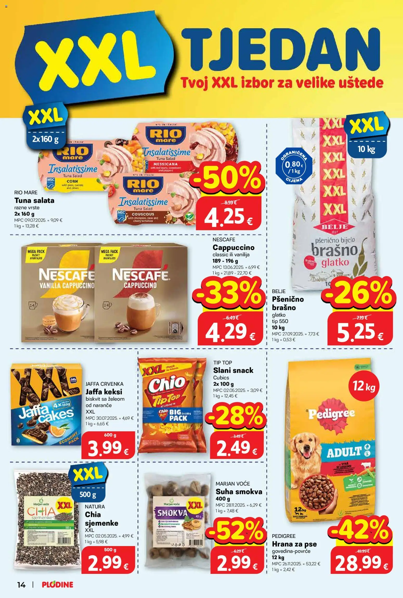 Plodine katalog | vrijedi od 29.04.2026 | Stranica: 14 | Proizvodi: Keksi, Salata, Brašno, Voće