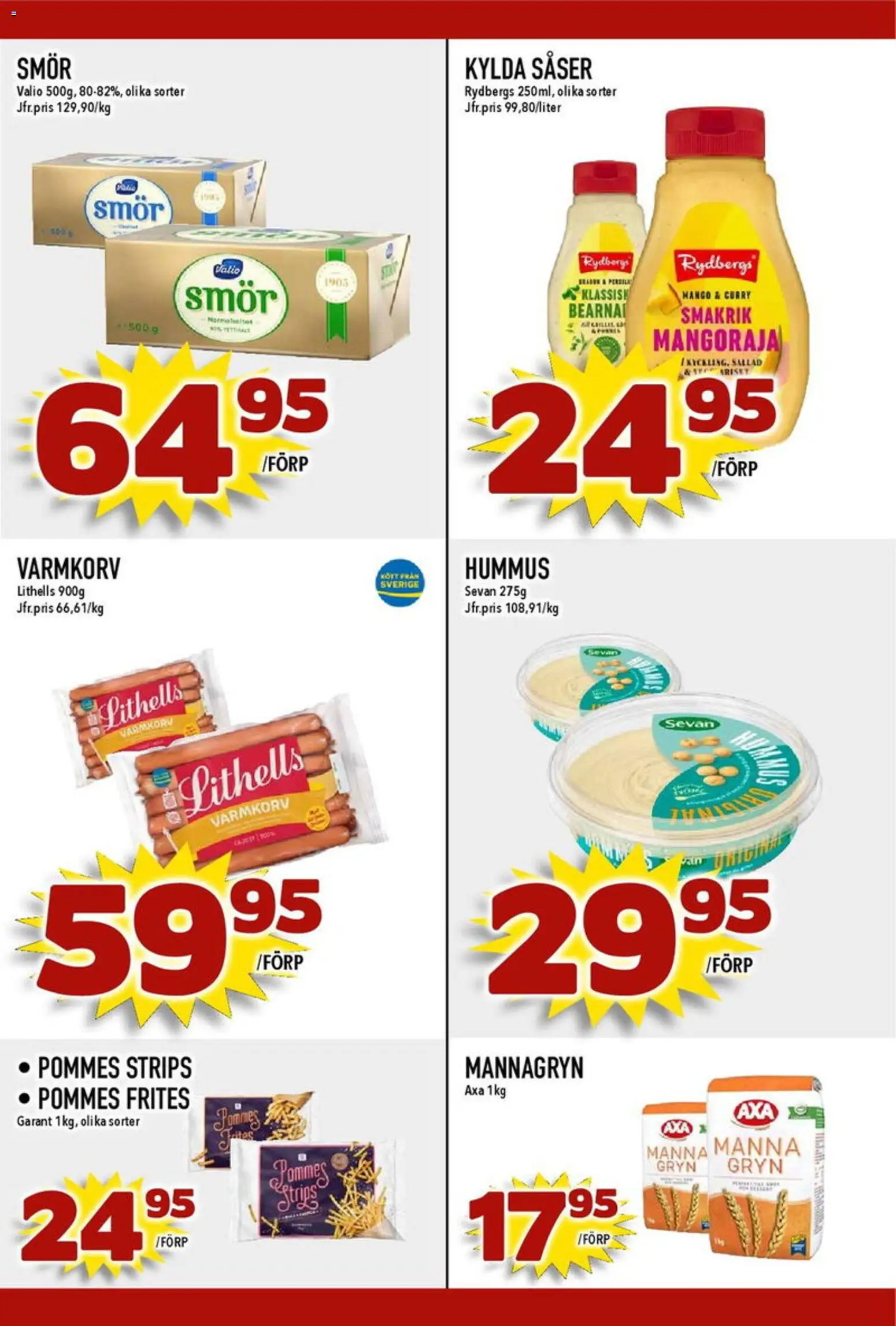 Matdax reklamblad aktuell från 23.02.2026 | Sida: 20 | Produkter: Varmkorv, Smör, Sallad, Mango