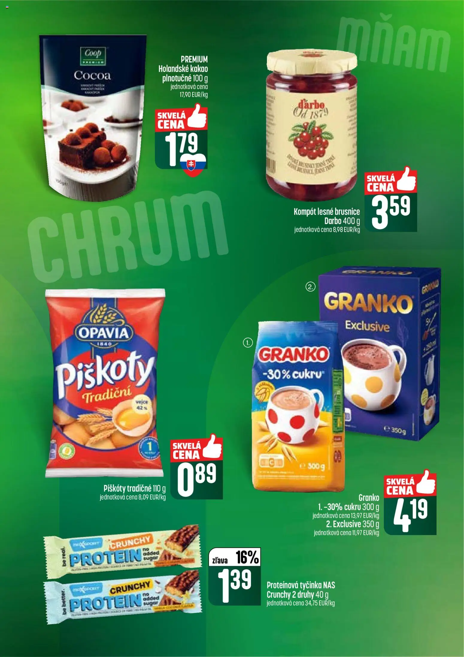 Nové COOP Jednota akcie – leták je platný od 15.01.2026 | Strana: 37 | Produkty: Protein, Granko, Kakao
