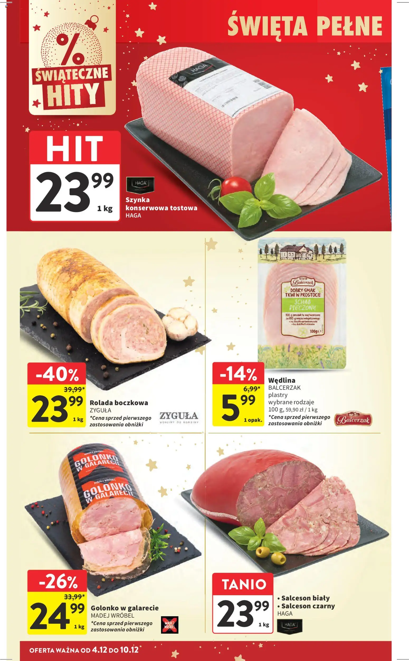 Intermarche Gazetka od 04.12.2025 | Strona: 28 | Produkty: Schab, Rolada, Szynka, Schab pieczony