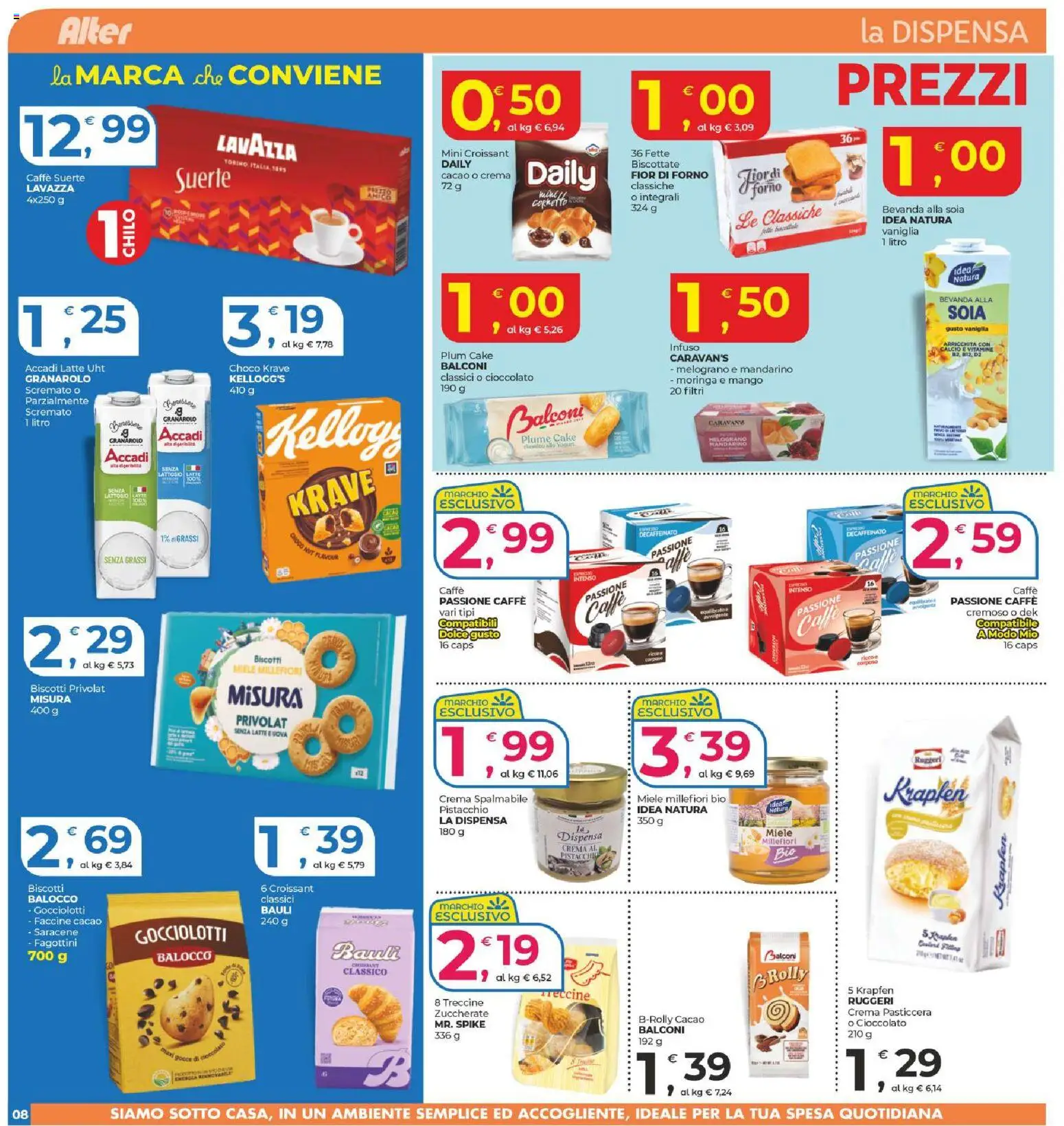 Volantino Alter Discount del 23.01.2026 | Pagina: 8 | Prodotti: Cioccolato, Biscotti, Croissant, Miele
