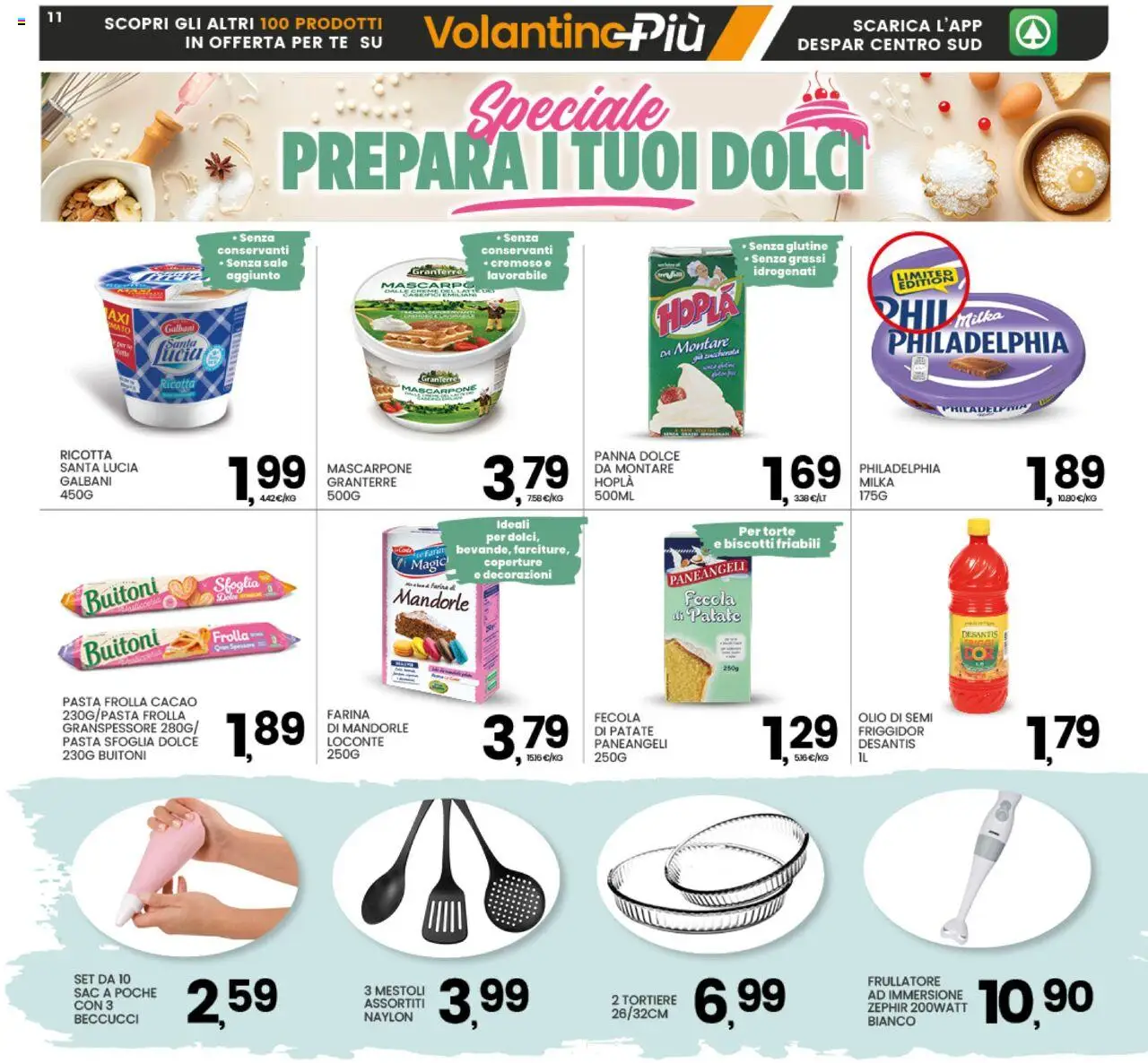 Volantino Interspar del 13.10.2025 | Pagina: 11 | Prodotti: Frullatore, Panna, Frullatore ad immersione, Decorazioni