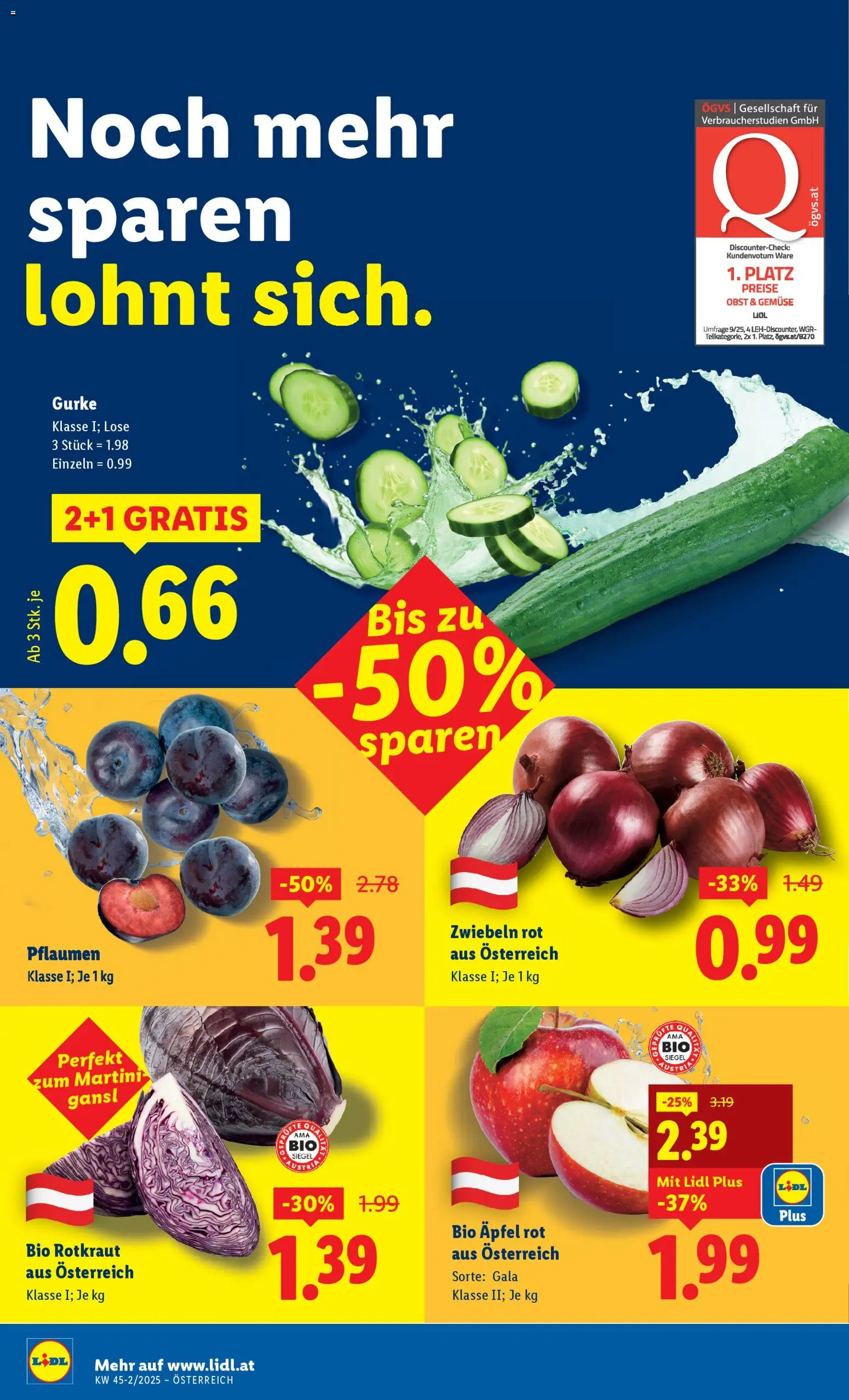 Lidl Flugblatt - Altenmarkt im Pongau, St. Johann im Pongau, Zell am See gültig ab 06.11.2025 | Seite: 12 | Produkte: Zwiebeln, Gemüse, Obst, Äpfel