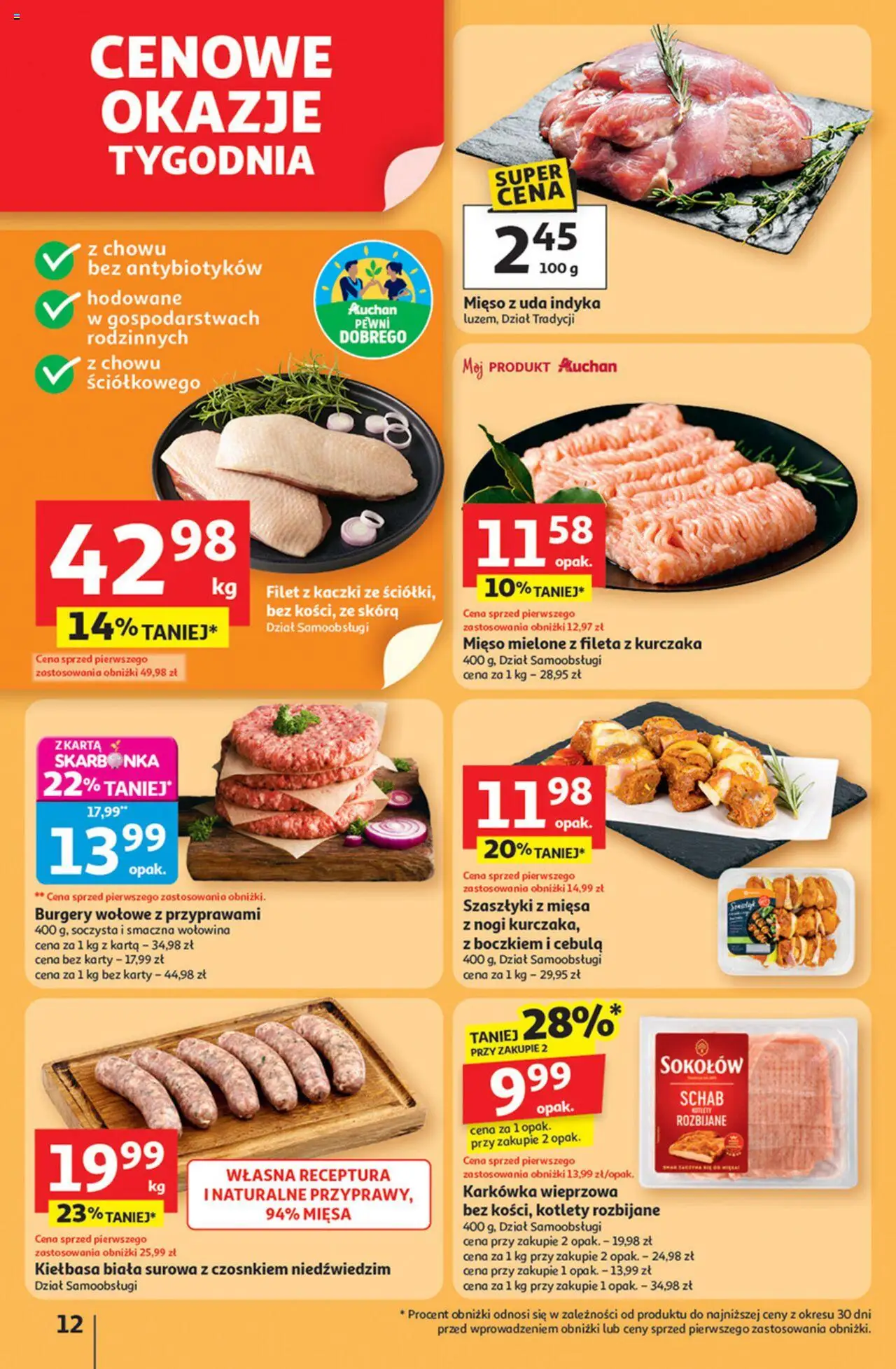 Auchan Gazetka - Pewność niskich cen Hipermarket od 11.09.2025 | Strona: 12 | Produkty: Karta, Karkówka, Mięso, Kotlety