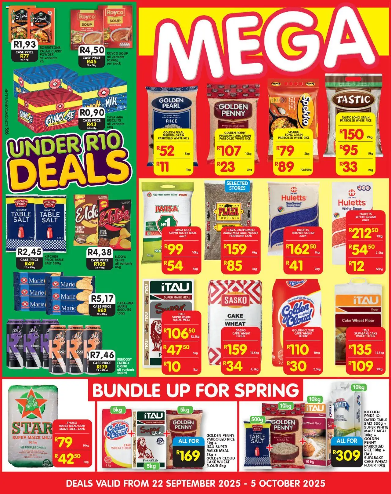 New Shoprite catalogue – valid from 22.09.2025 | Page: 2 | Products: Case, Rice, Chips, Salt