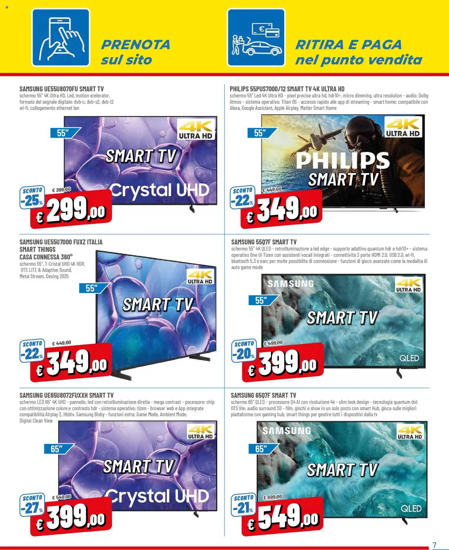 Volantino Famila del 02.01.2026 | Pagina: 7 | Prodotti: Tv samsung, Schermo, Audio, Gioco