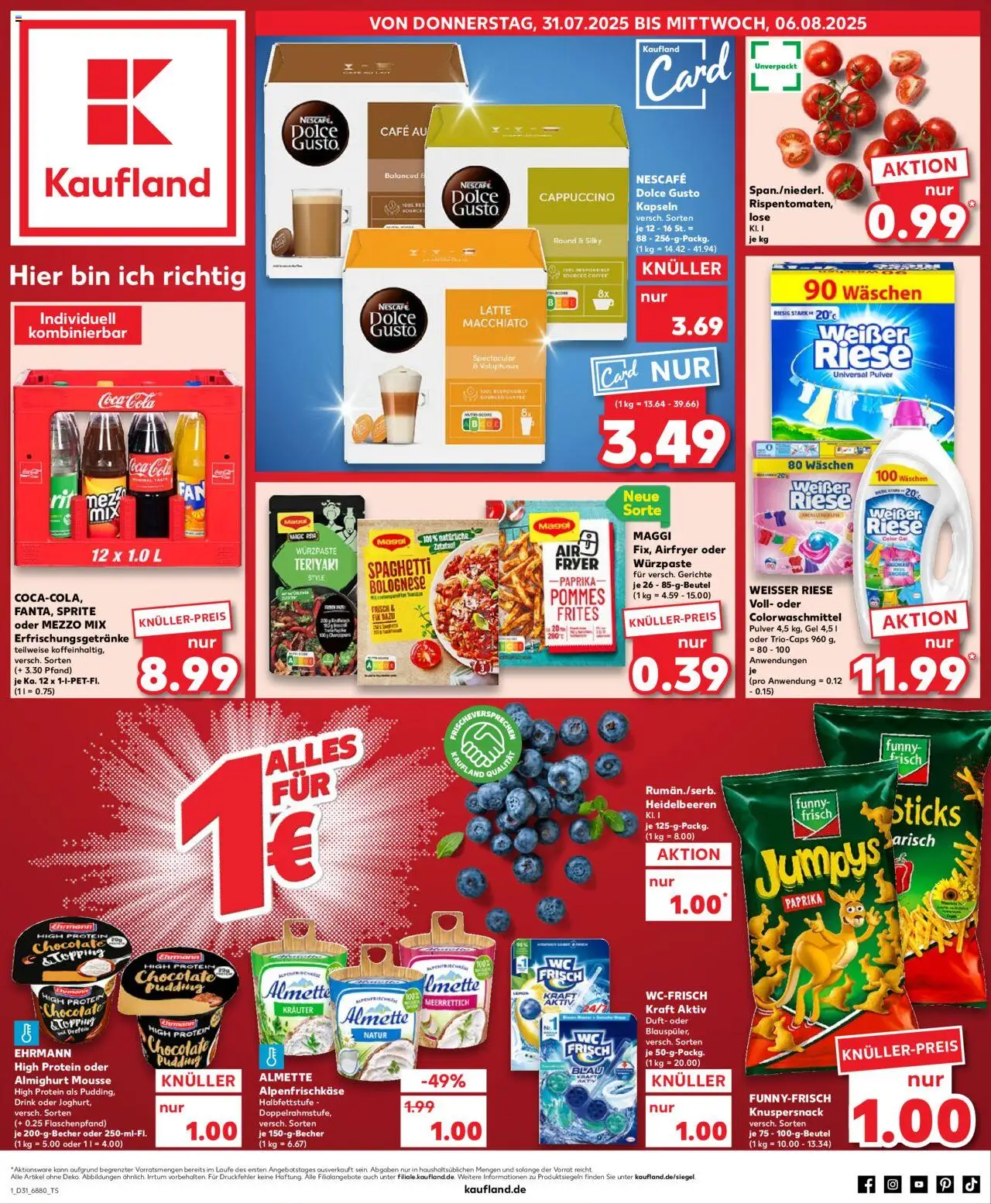 Kaufland prospekt Völklingen	 - gültig ab dem 31.07.2025 | Seite: 1 | Produkte: Maggi, Cola, Duft, Heidelbeeren