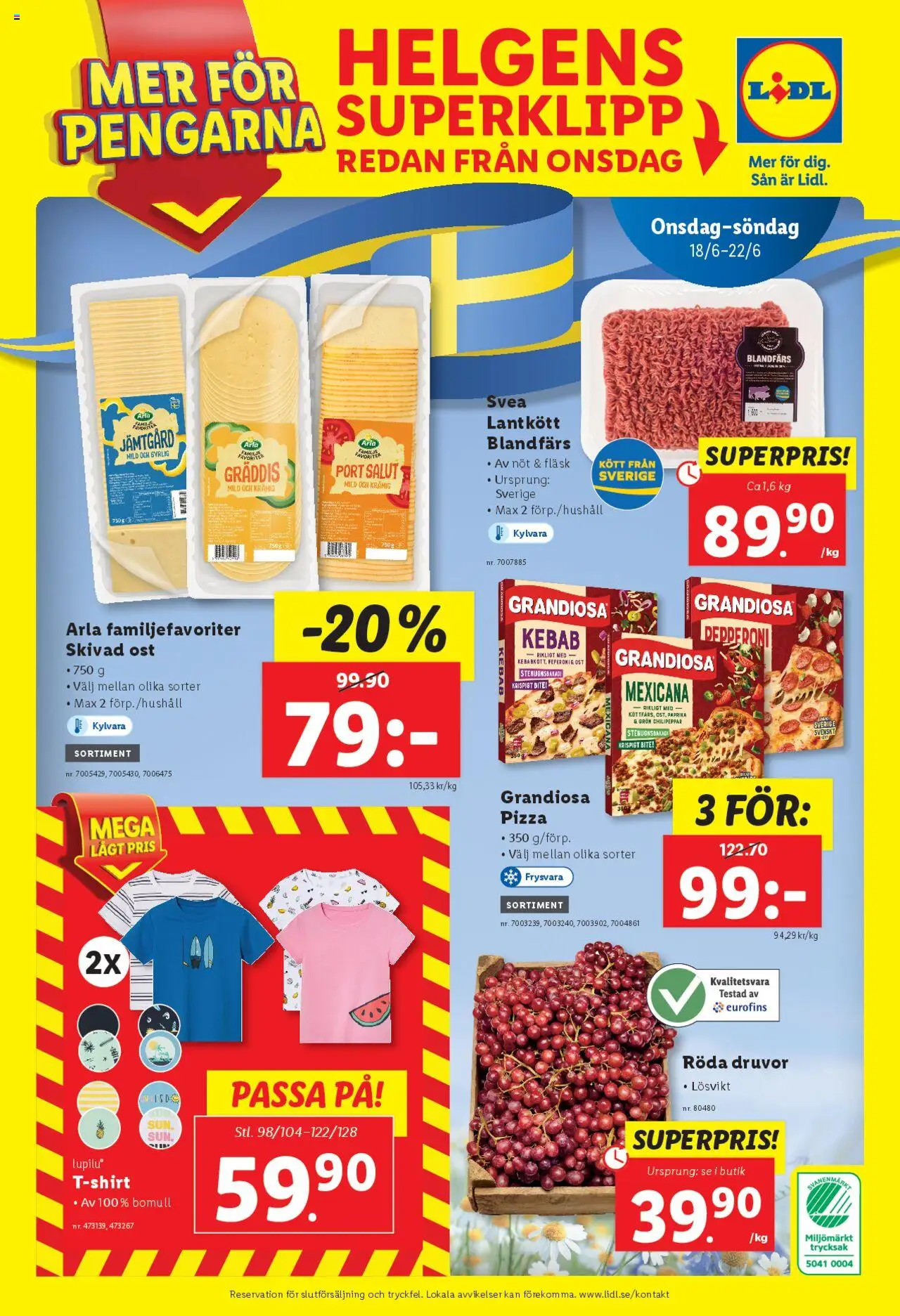 Lidl reklamblad aktuell från 16.06.2025 | Sida: 26 | Produkter: Blandfärs, Ost, Pizza, Fläsk