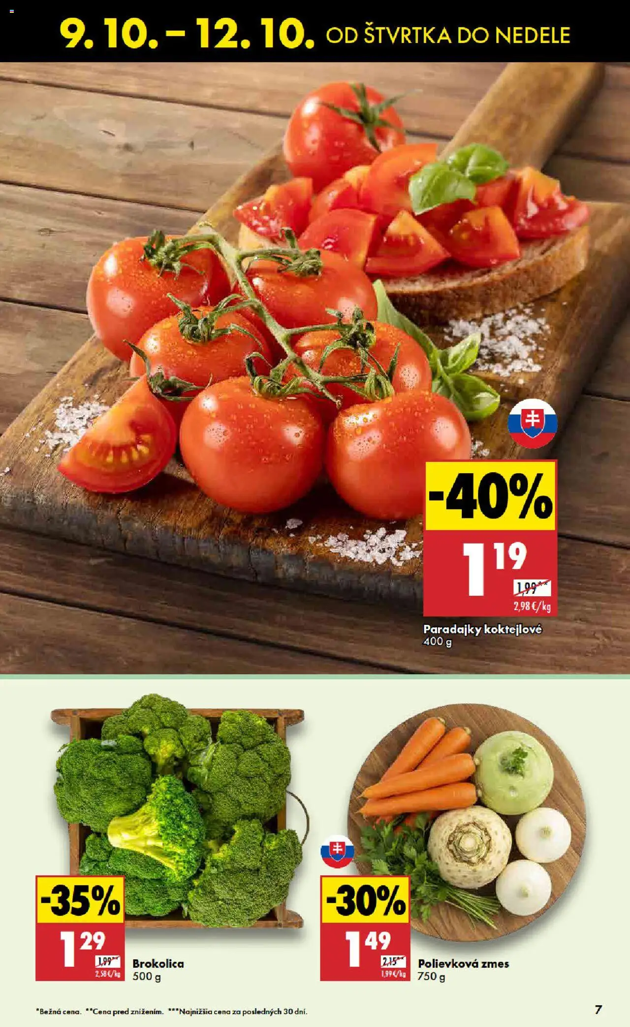Nové Biedronka akcie – leták je platný od 09.10.2025 | Strana: 7 | Produkty: Paradajky, Brokolica
