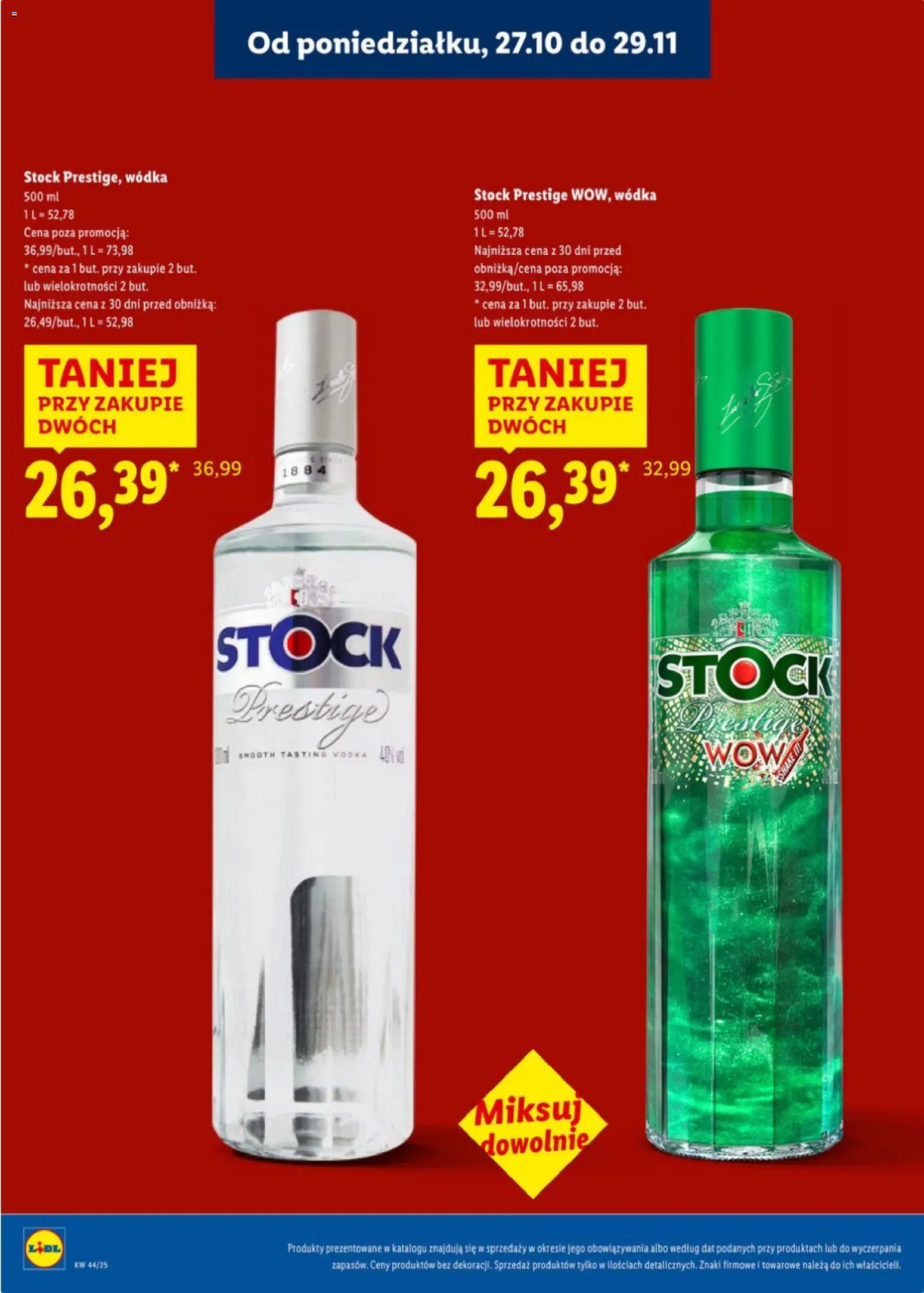 Lidl Katalog alkoholi mocnych od 27.10.2025 | Strona: 3 | Produkty: Wódka Stock, Vodka, Wódka
