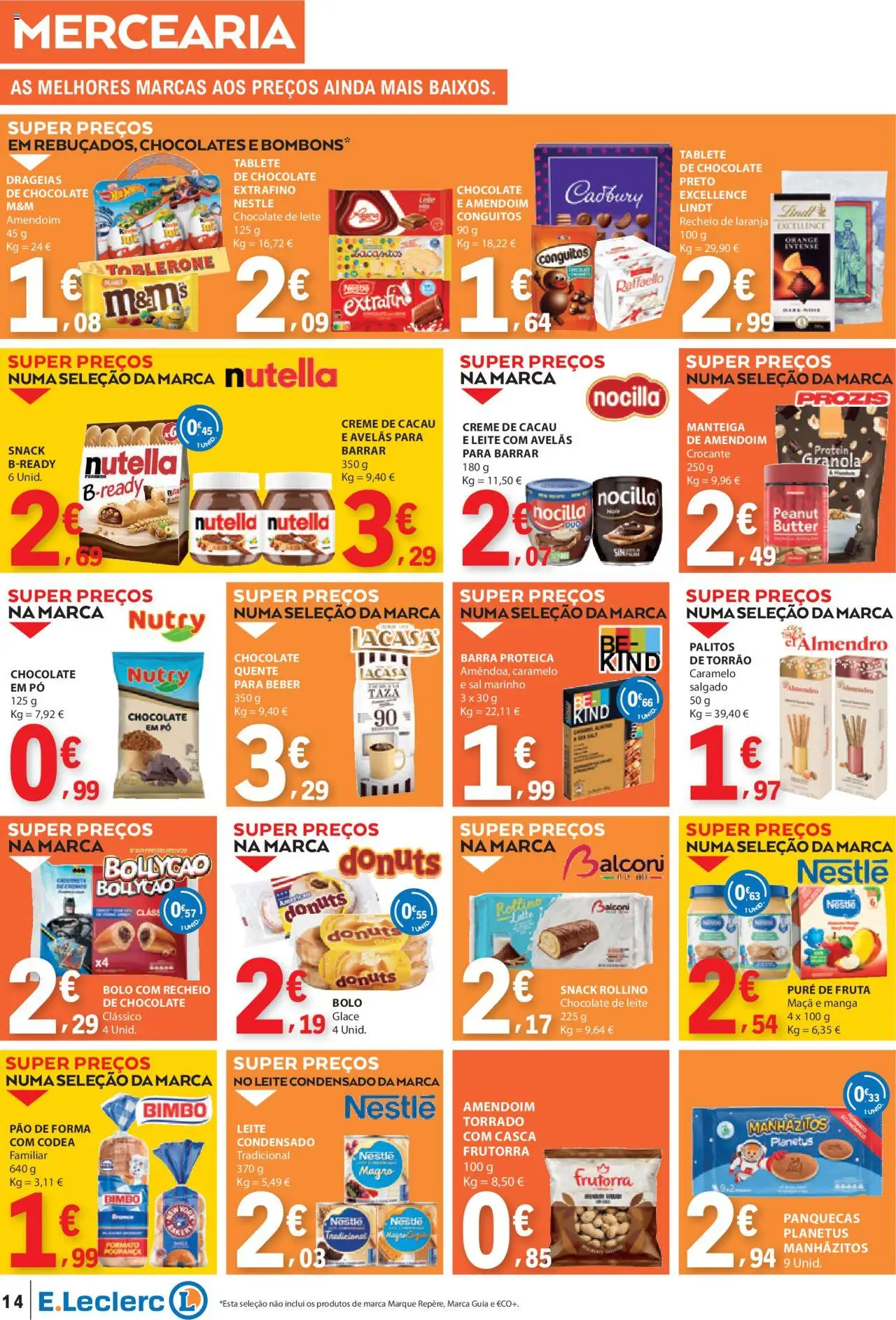 E.Leclerc folheto │ válido de 09.10.2025 | Página: 14 | Produtos: Avelãs, Granola, Panquecas, Creme