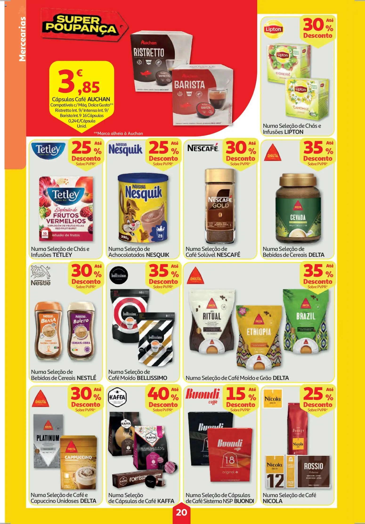 Auchan folheto │ válido de 15.01.2026 | Página: 20 | Produtos: Cápsulas café, Chás, Café, Dolce gusto